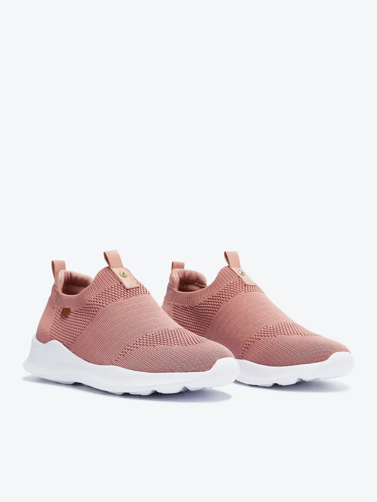 Tênis Slip On Streech Jogging Knit Rosa