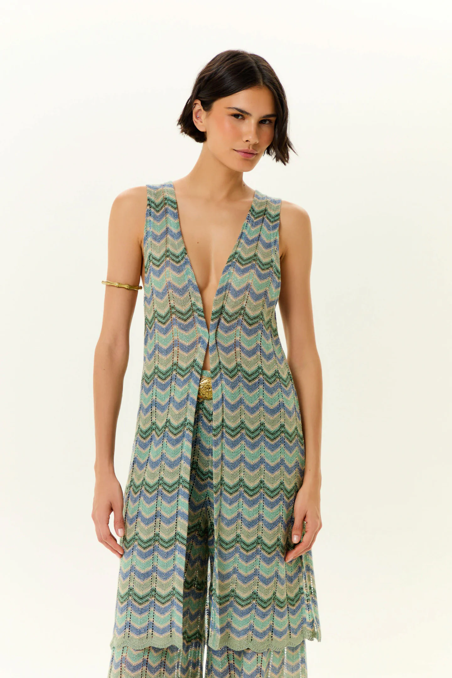 Tunica Tricot Longa Chevron