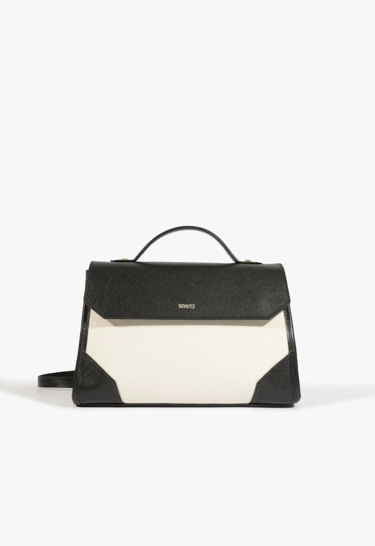 Bolsa Tote Grande Susan Lona Couro Preta