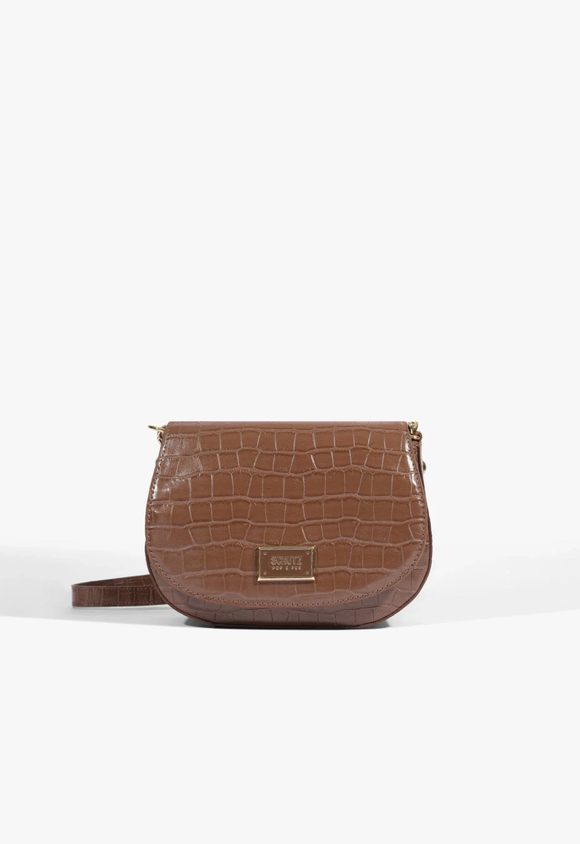 Bolsa Tiracolo Crossbody Zoey Croco Marrom