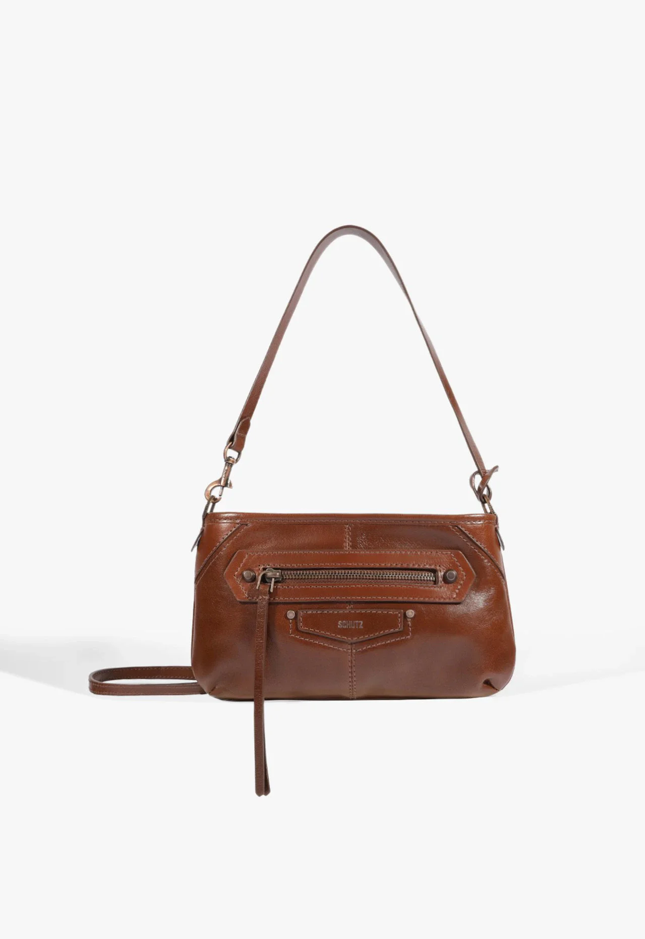 Bolsa Tiracolo Skylar Pequena Couro Marrom