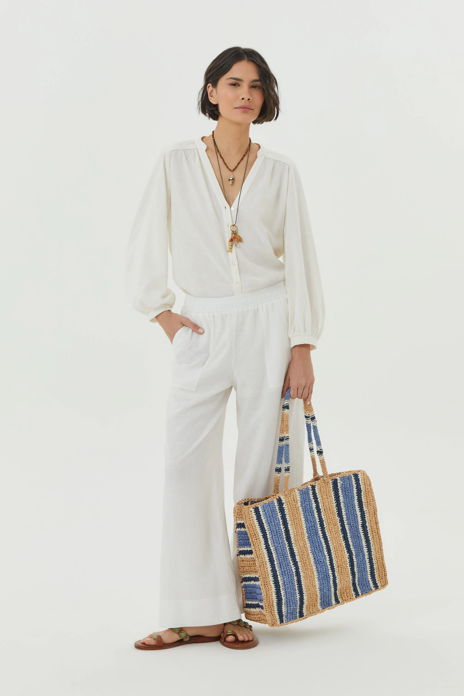 Calça Pantalona Cos Elástico