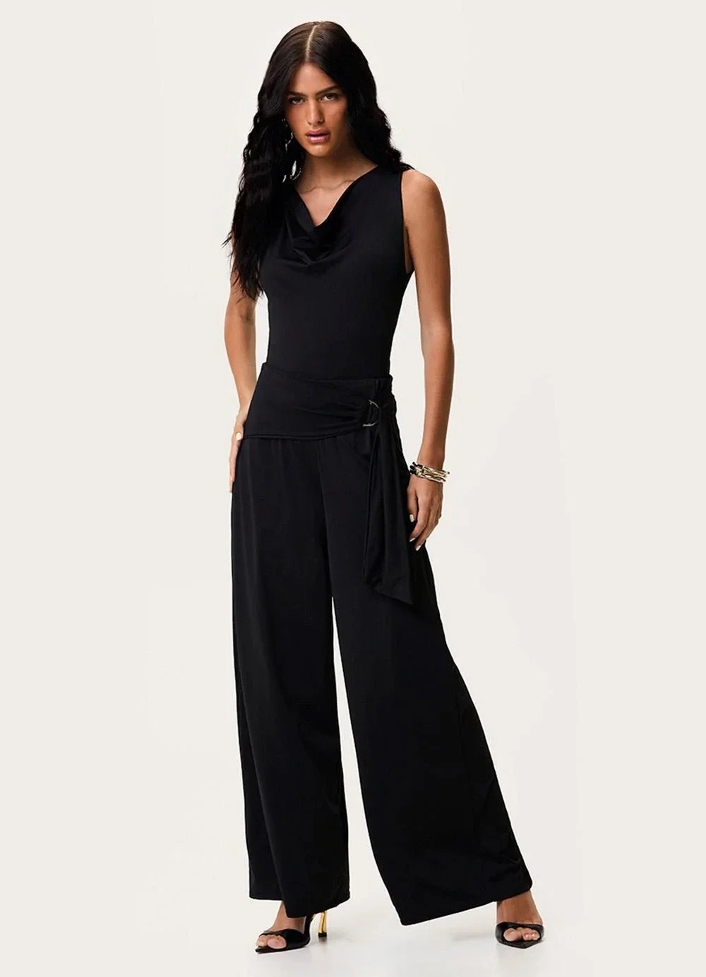 Enfim - Blusa Reta Degagê em Malha Preto