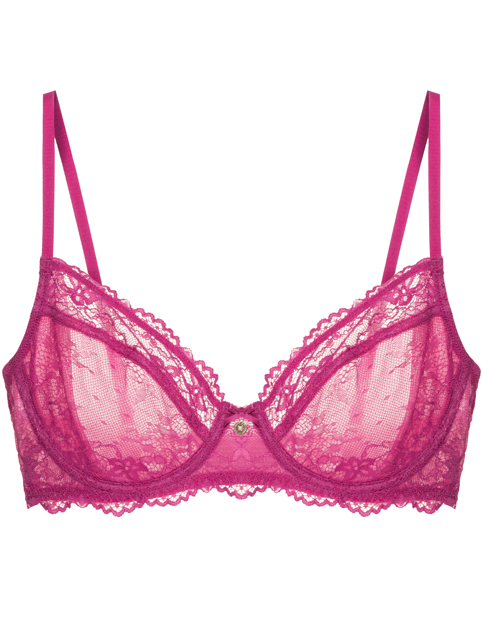 Sutiã Cobertura Total Microfibra e Renda Première Fucsia