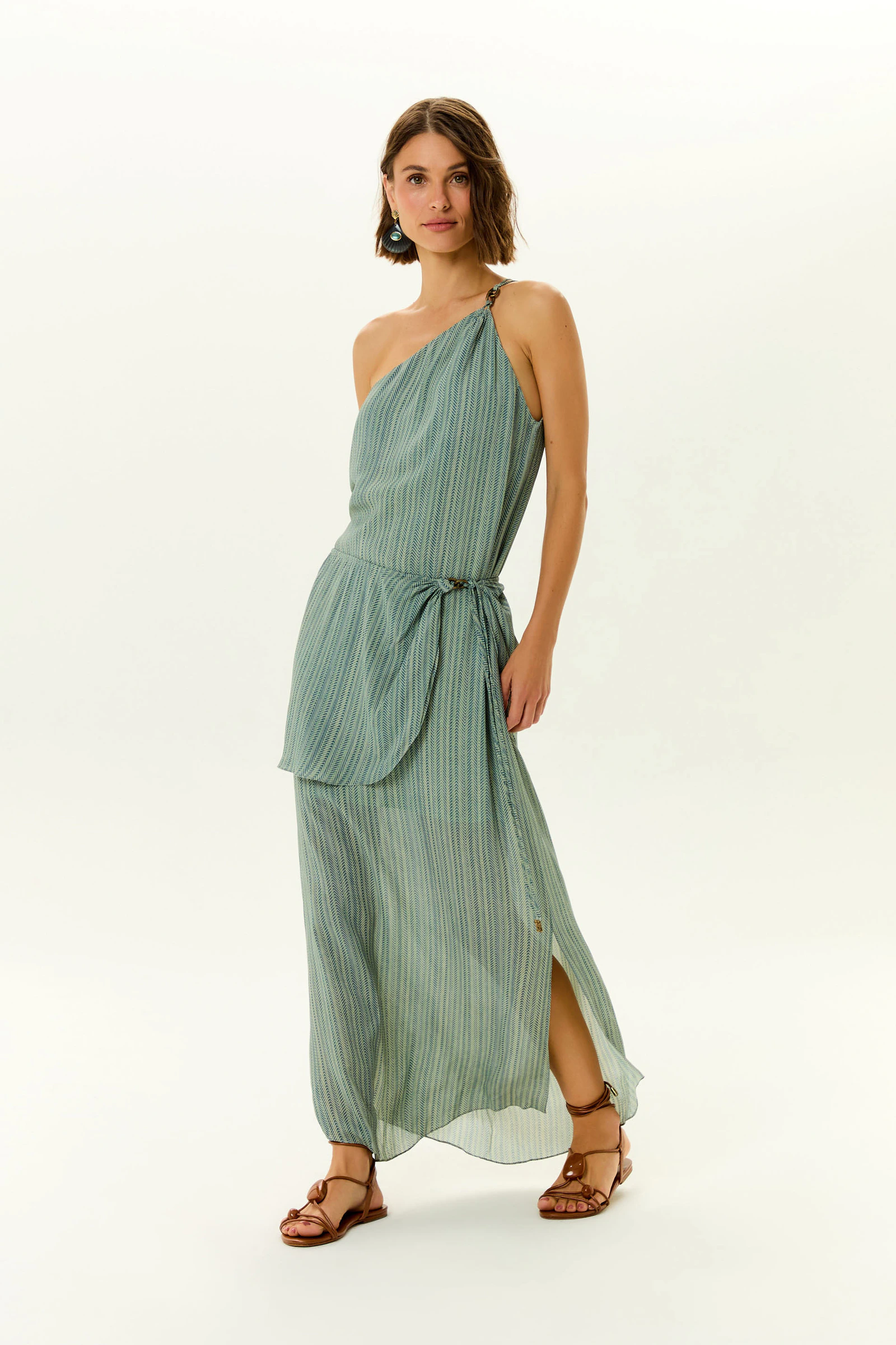 Vestido Longo Ggt Estampa Zig