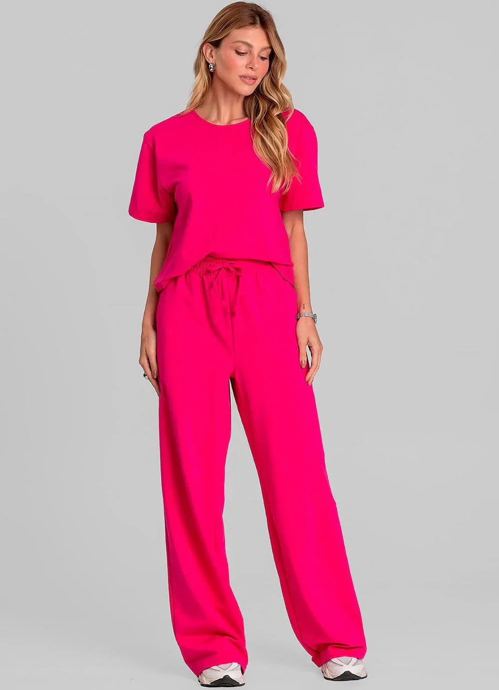 Dianna - Conjunto Feminino Blusa com Calça Rosa