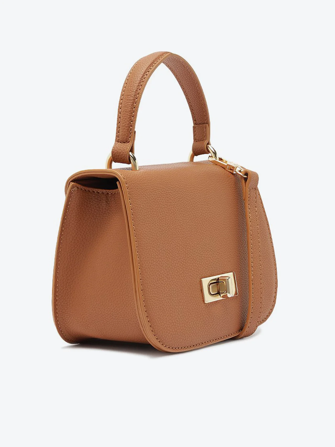 Bolsa Tiracolo Média Fecho Giratório Marrom