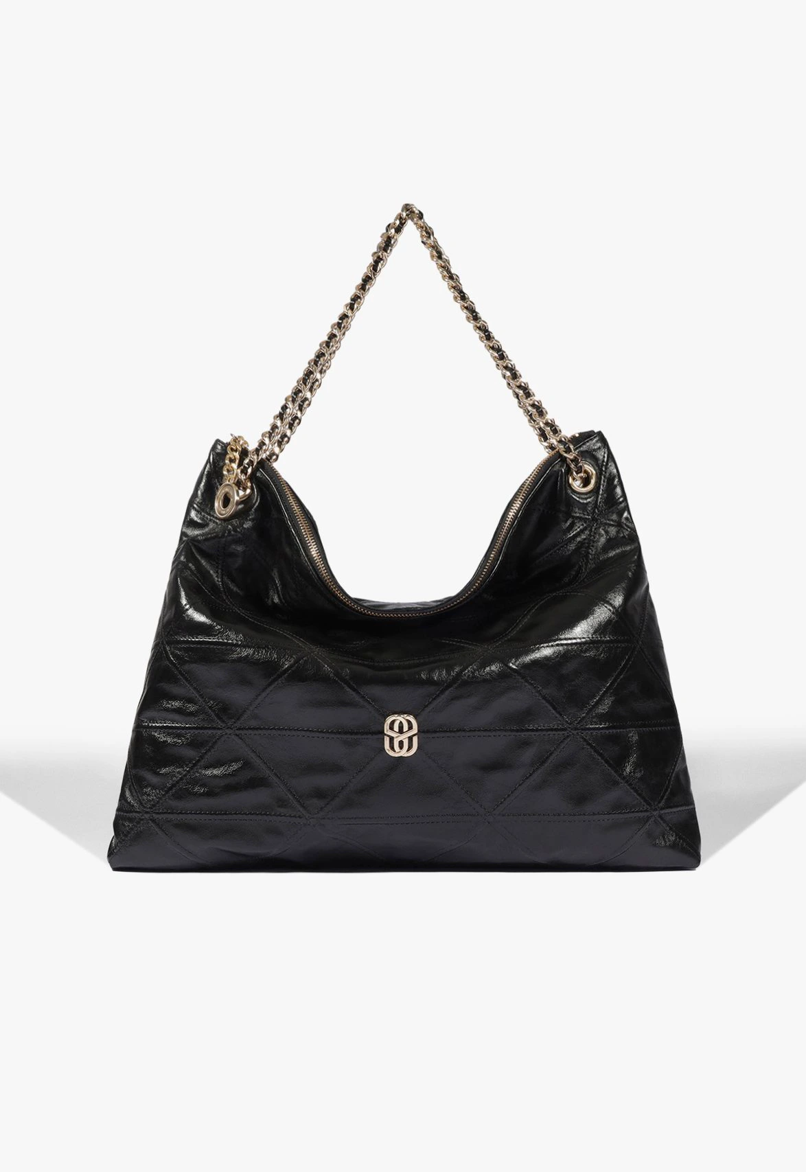 Bolsa Hobo Charlie Grande Couro Preta