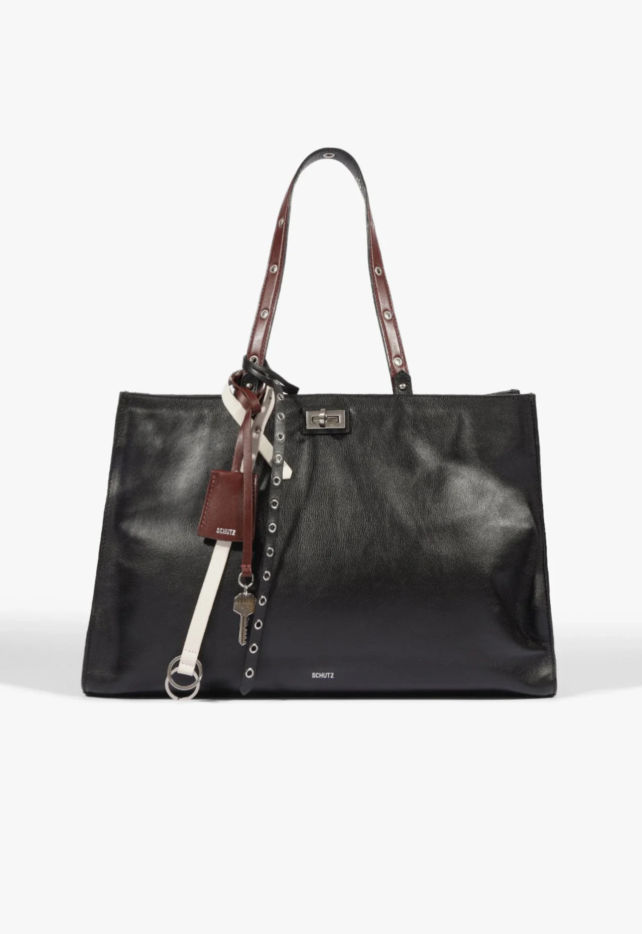 Bolsa Myst Grande Couro Preta