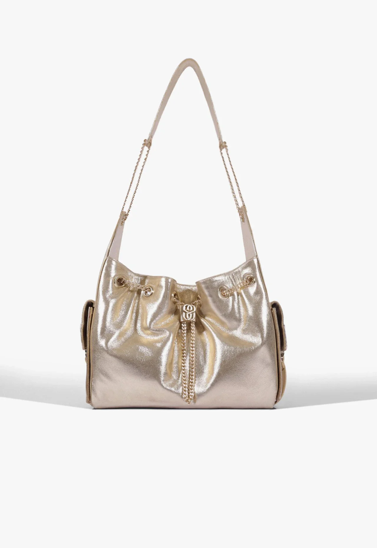 Bolsa Shoulder Lilibet Média Couro Dourado