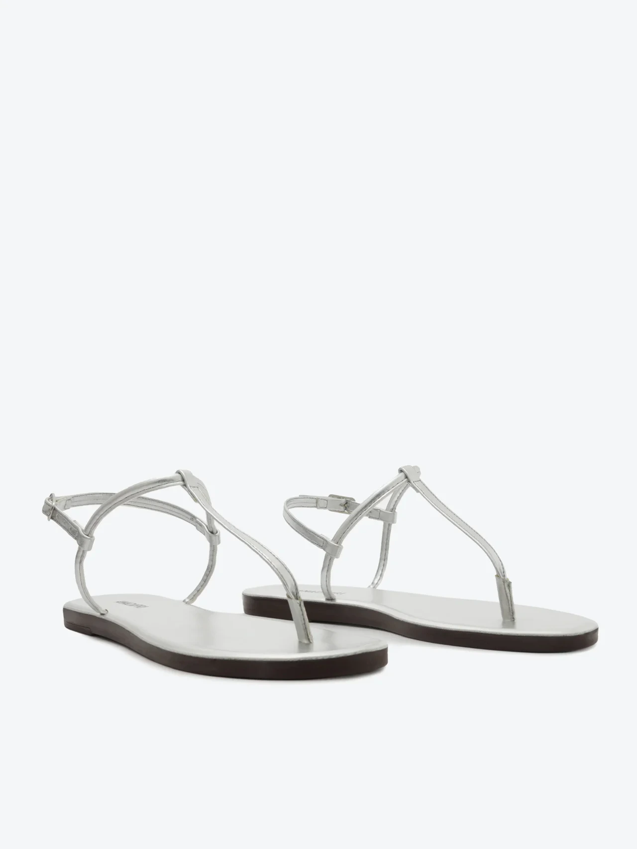 Sandália Rasteira Slim Monocolor Prata