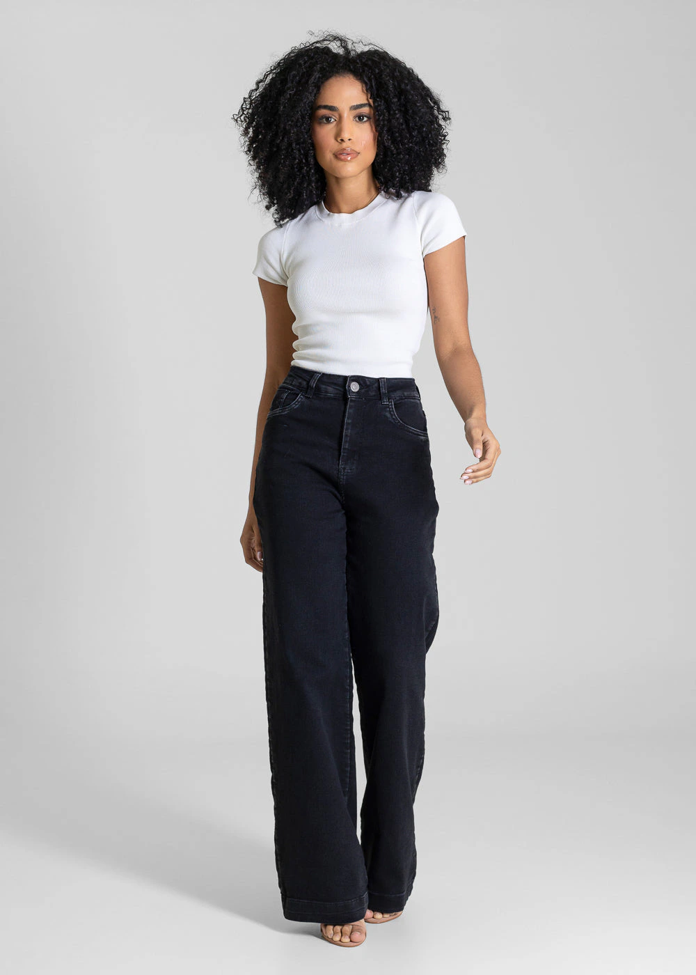 Calça Jeans Sawary Wide Leg - 283979 PRETO