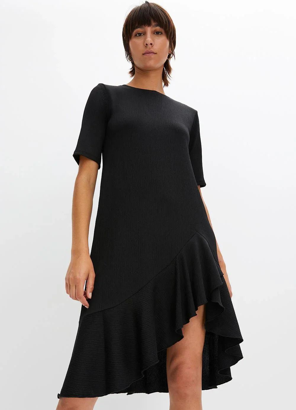 bonprix - Vestido Preto em Malha de Viscose