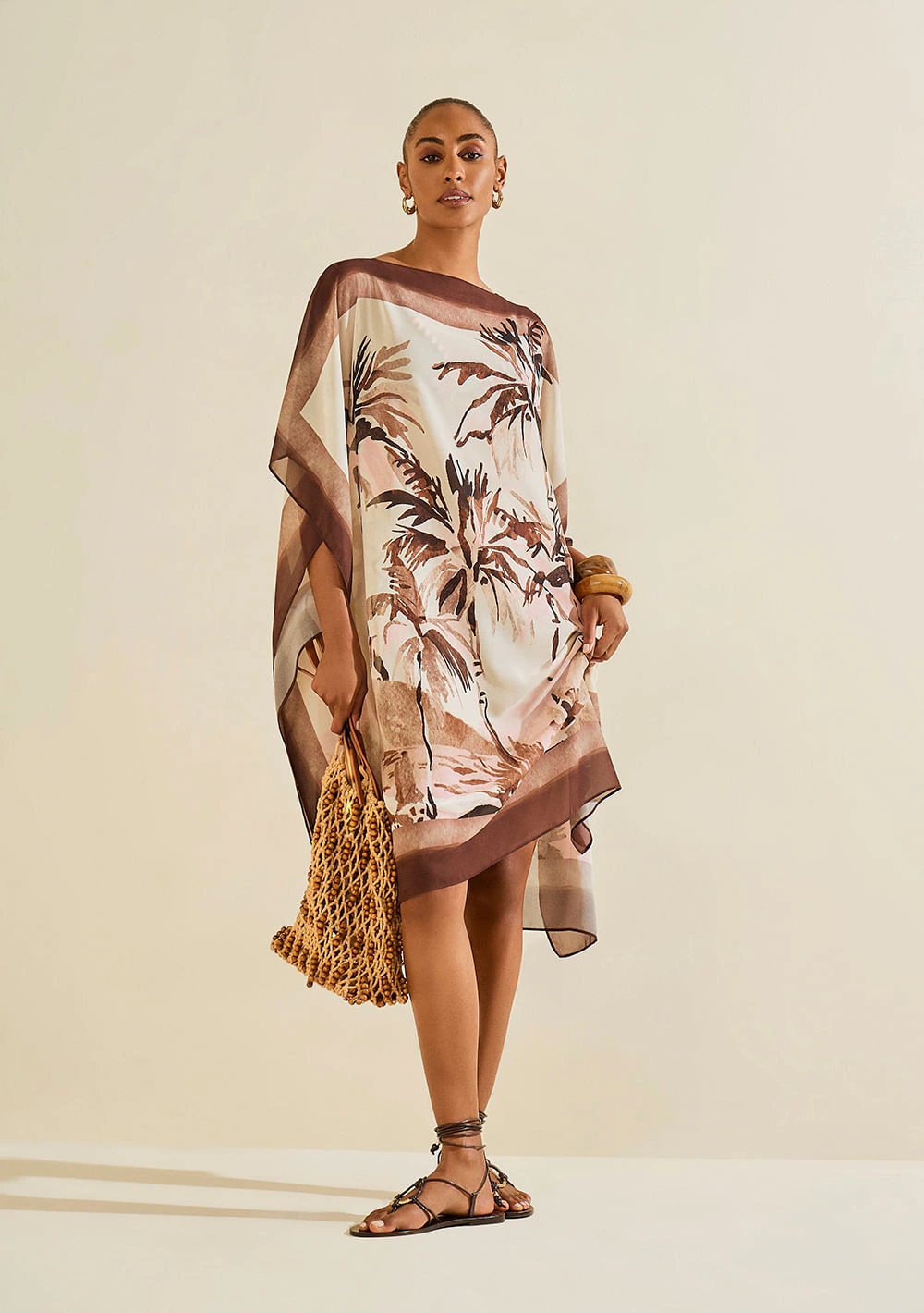 Vestido Solto Instinto Marrom/rosa