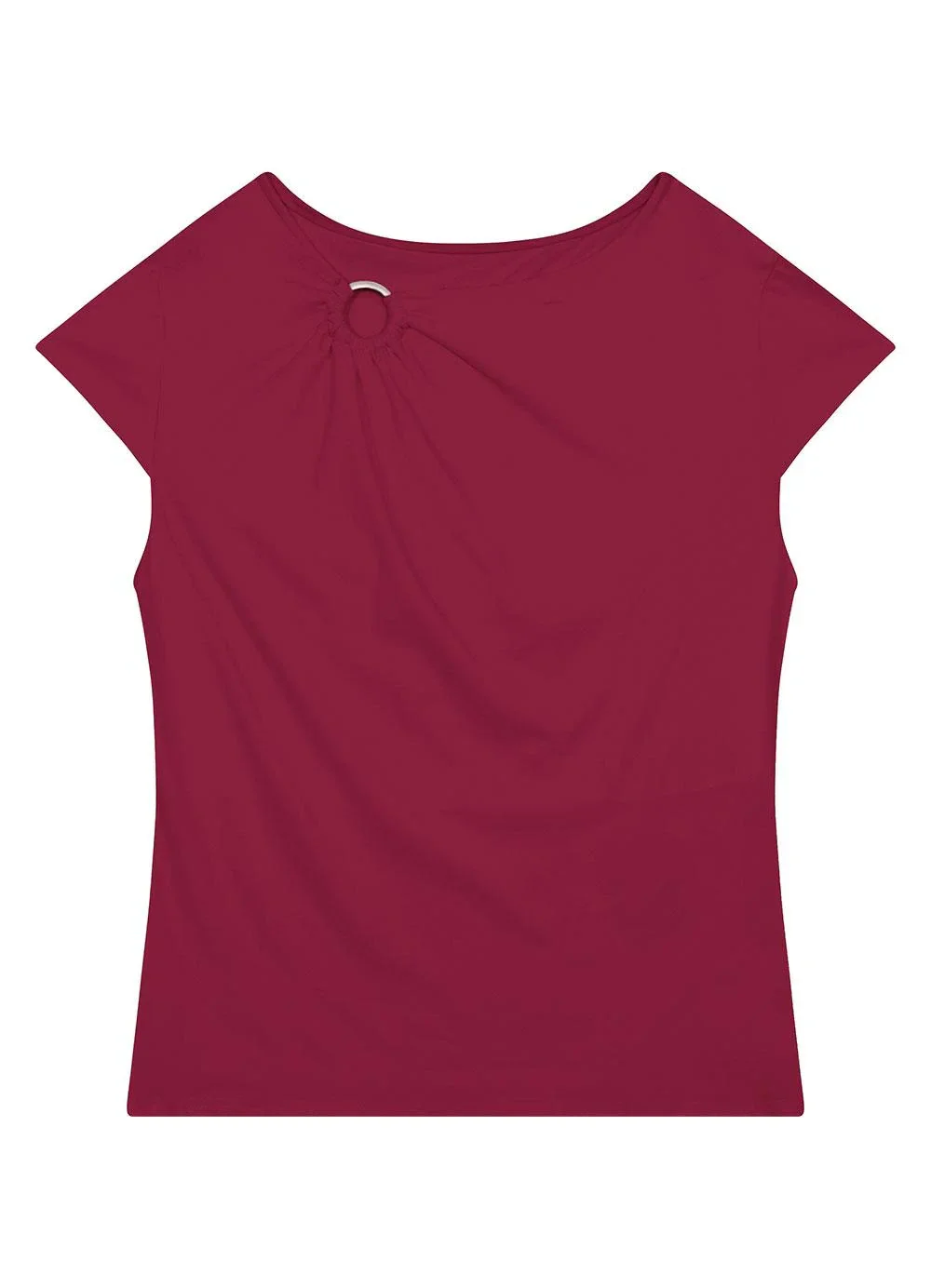 Enfim - Blusa Justa com Argola Bordô
