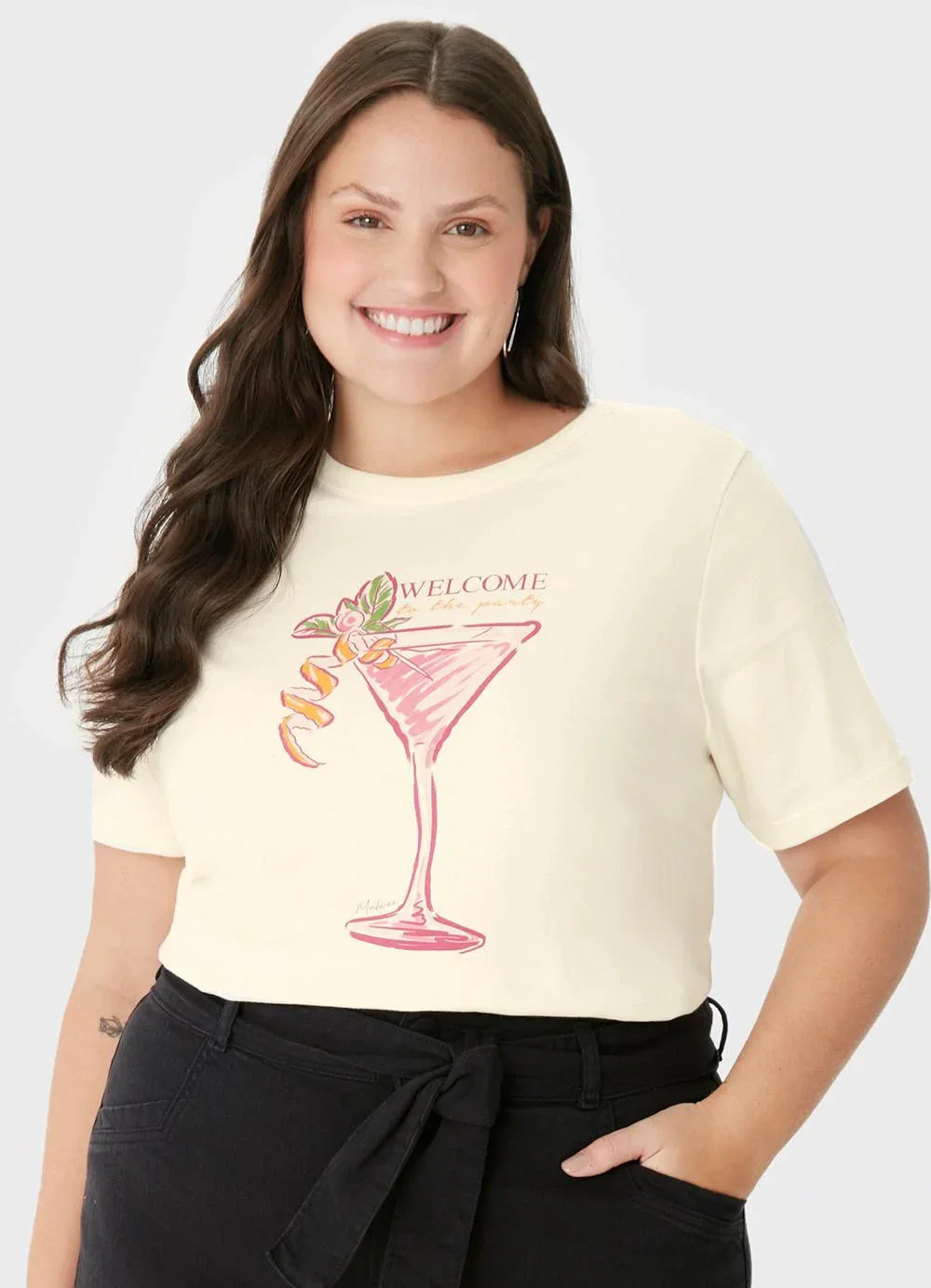 Malwee - Camiseta Welcome To The Party Off White