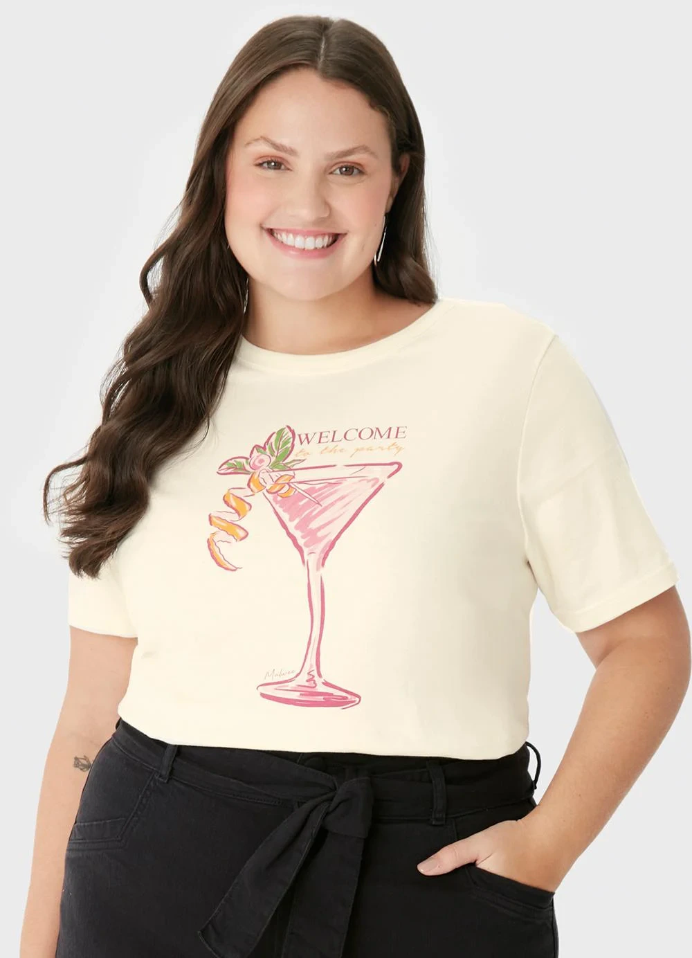Malwee - Camiseta Welcome To The Party Off White