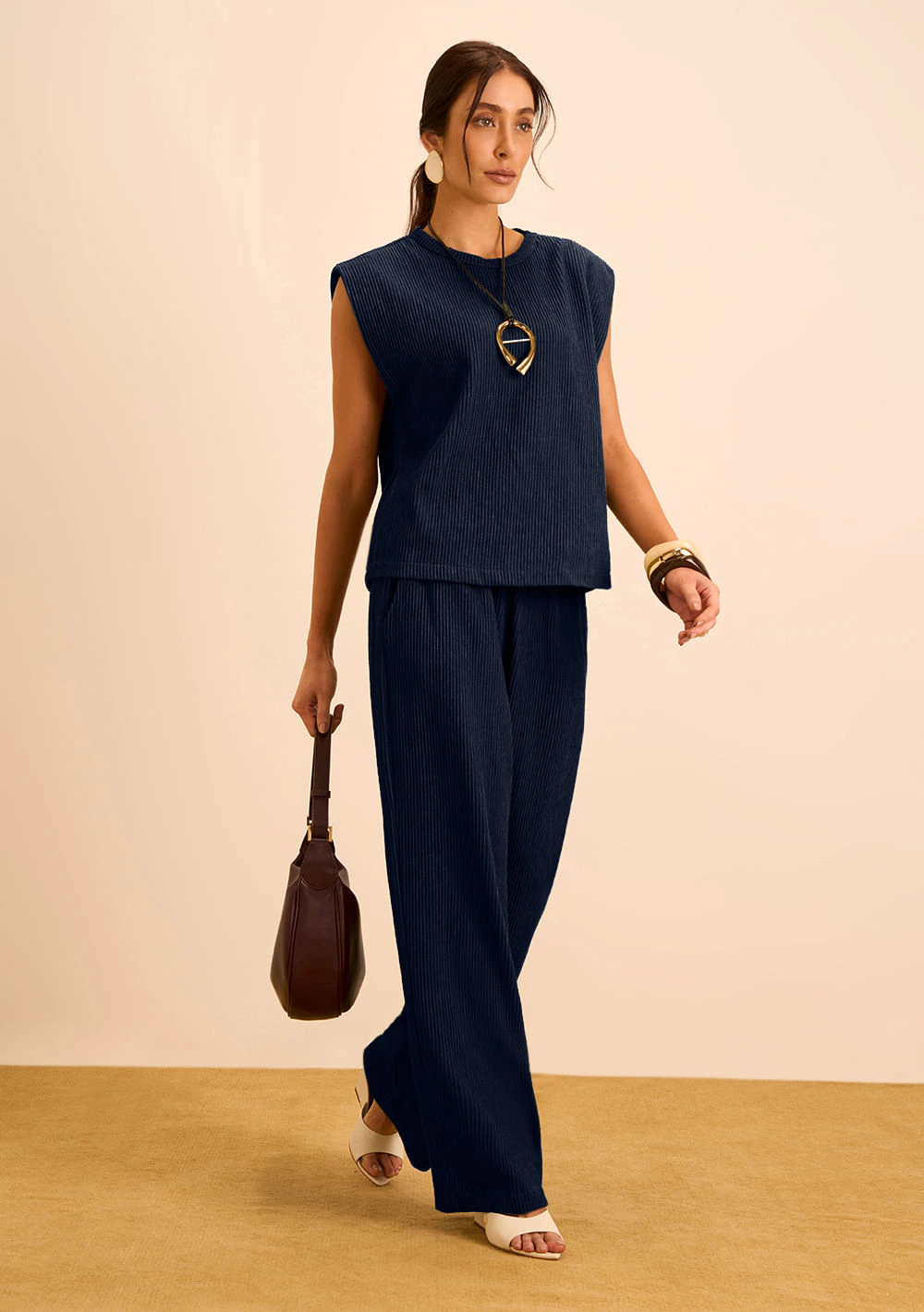 Calça Maria.Valentina Reta Alta Azul Escuro
