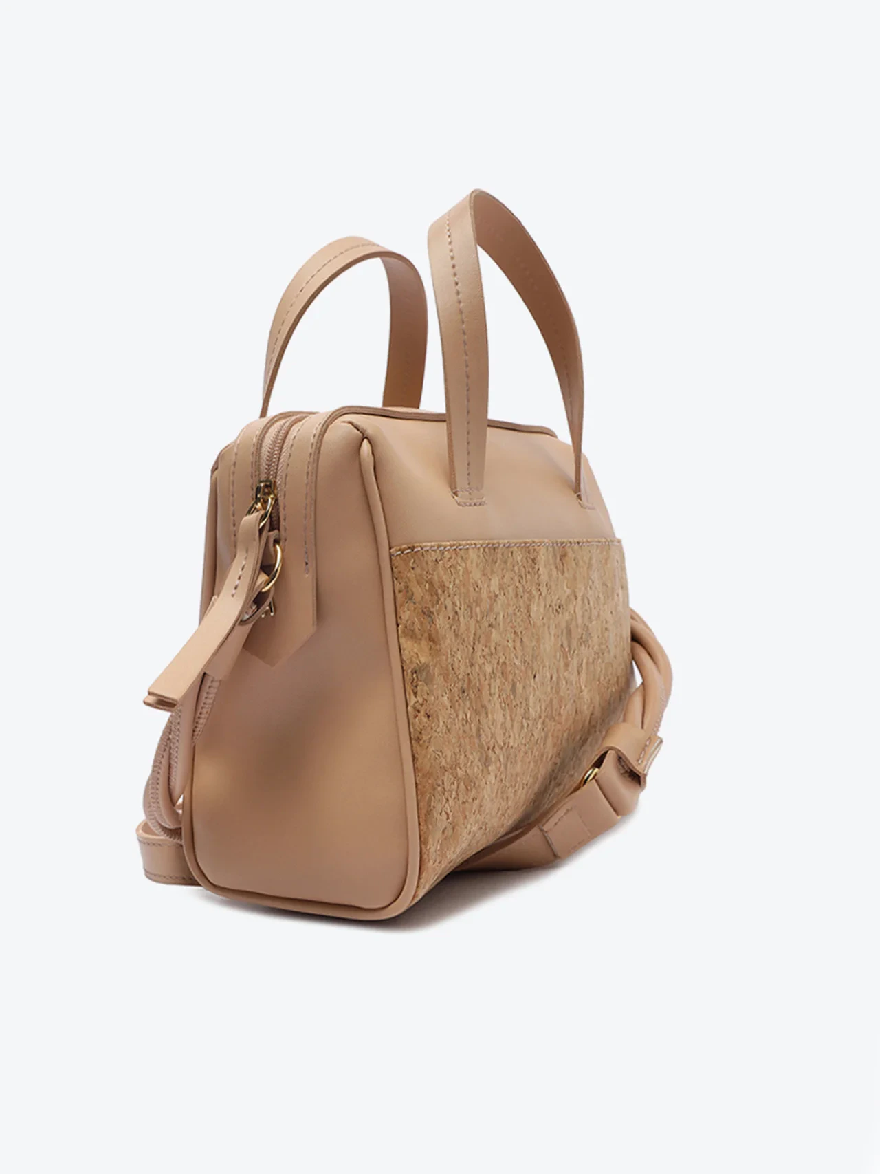 Bolsa Tiracolo Média Texturizada Cortiça Bege