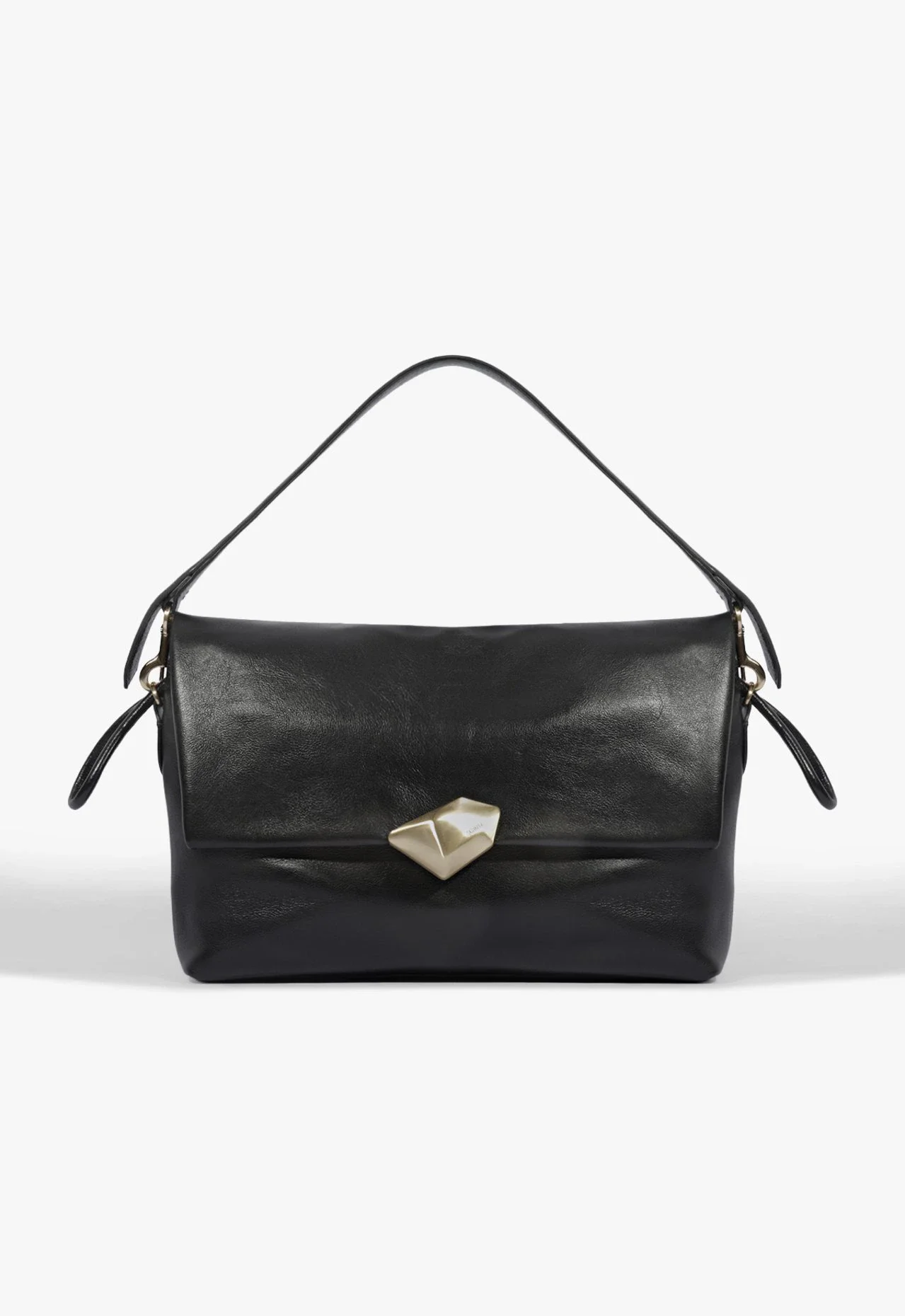 Bolsa Tiracolo Média Bubble Couro Preta