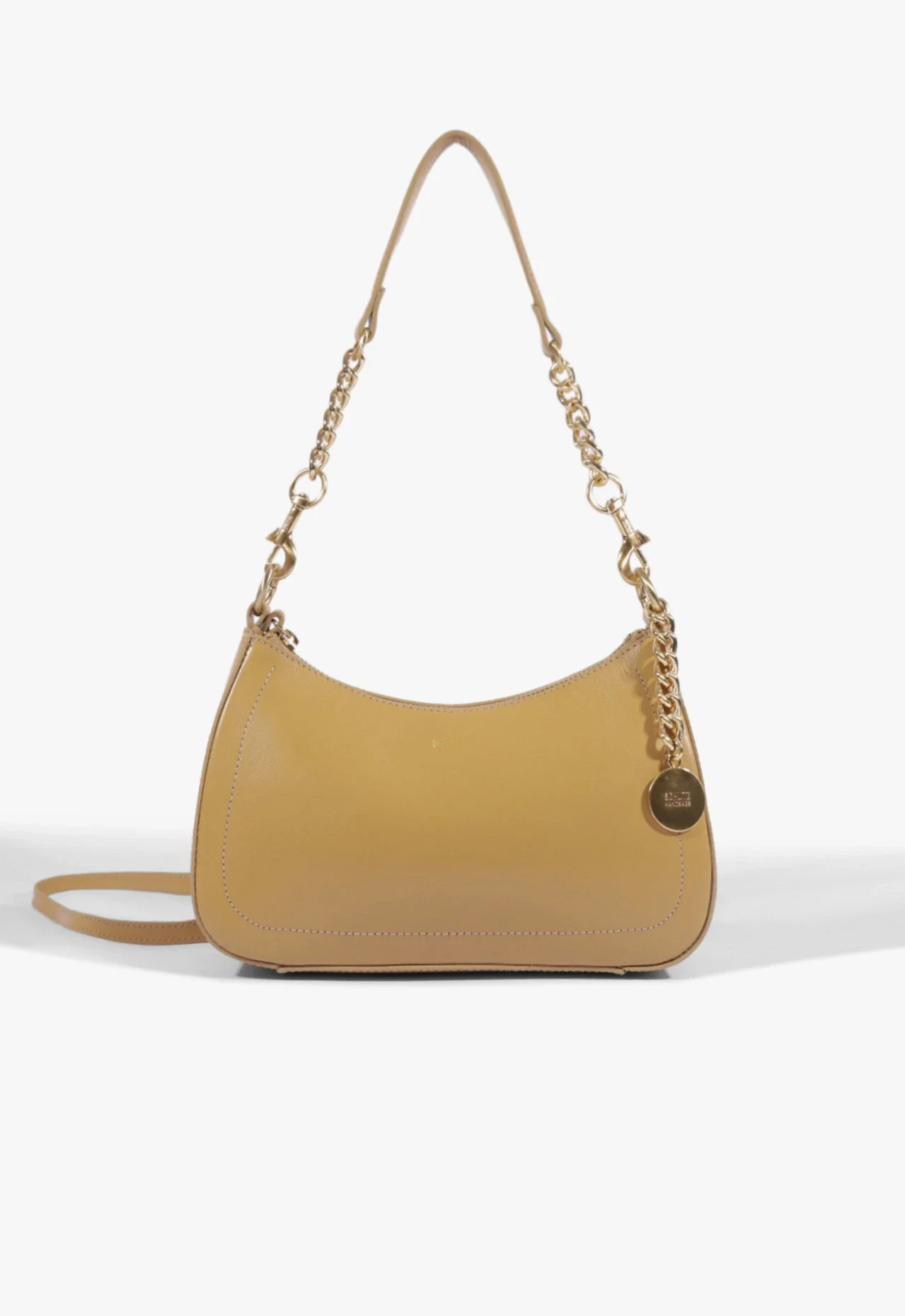 Bolsa Tiracolo Shoulder Elowen Média Couro Nude