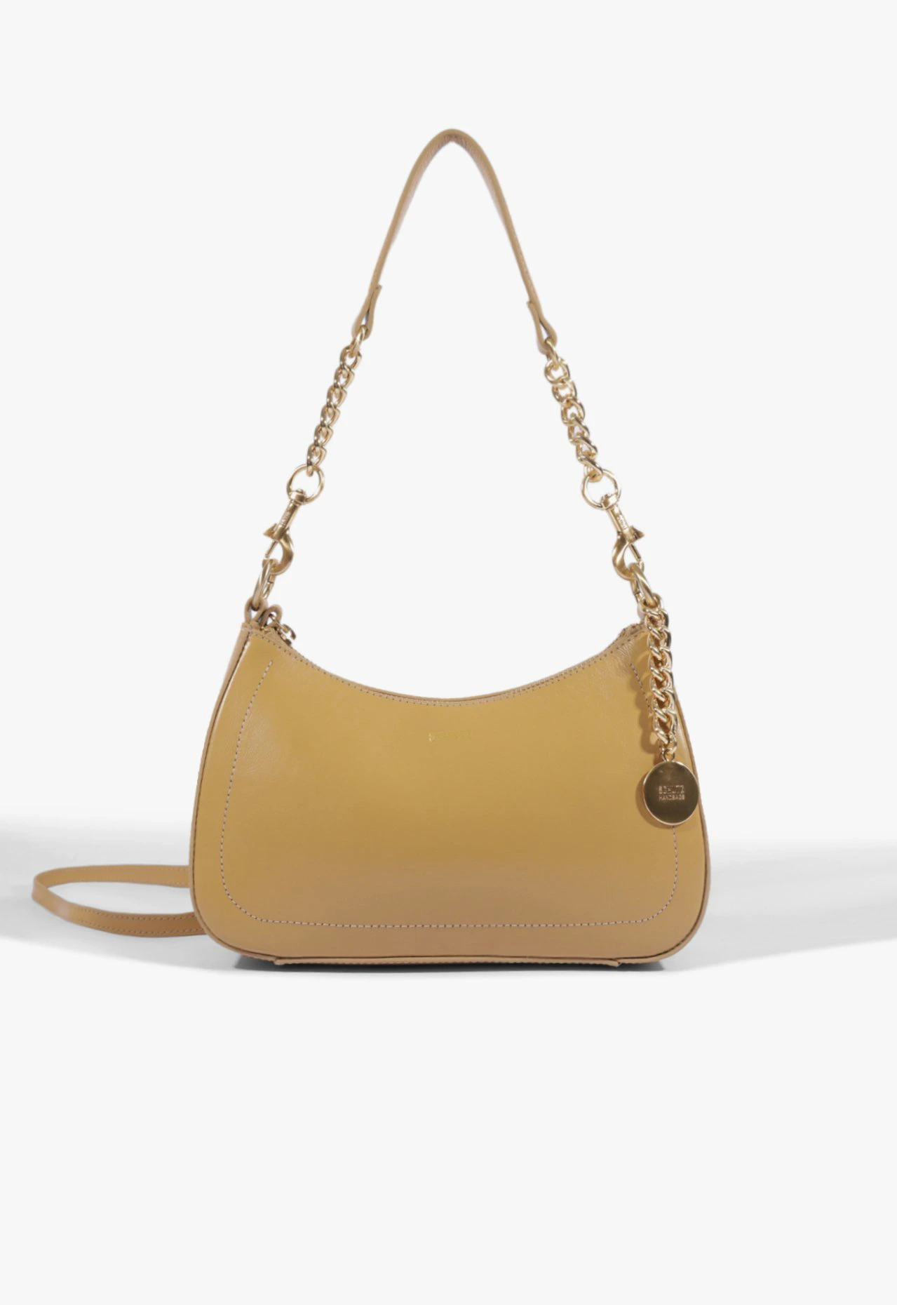 Bolsa Tiracolo Shoulder Elowen Média Couro Nude