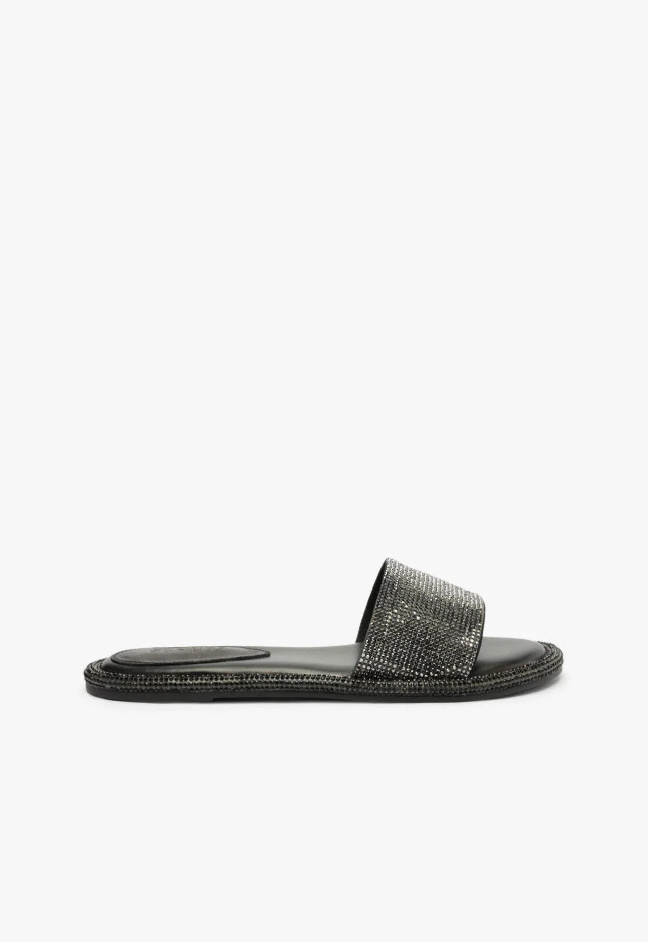 Sandália Slide Strass Preta