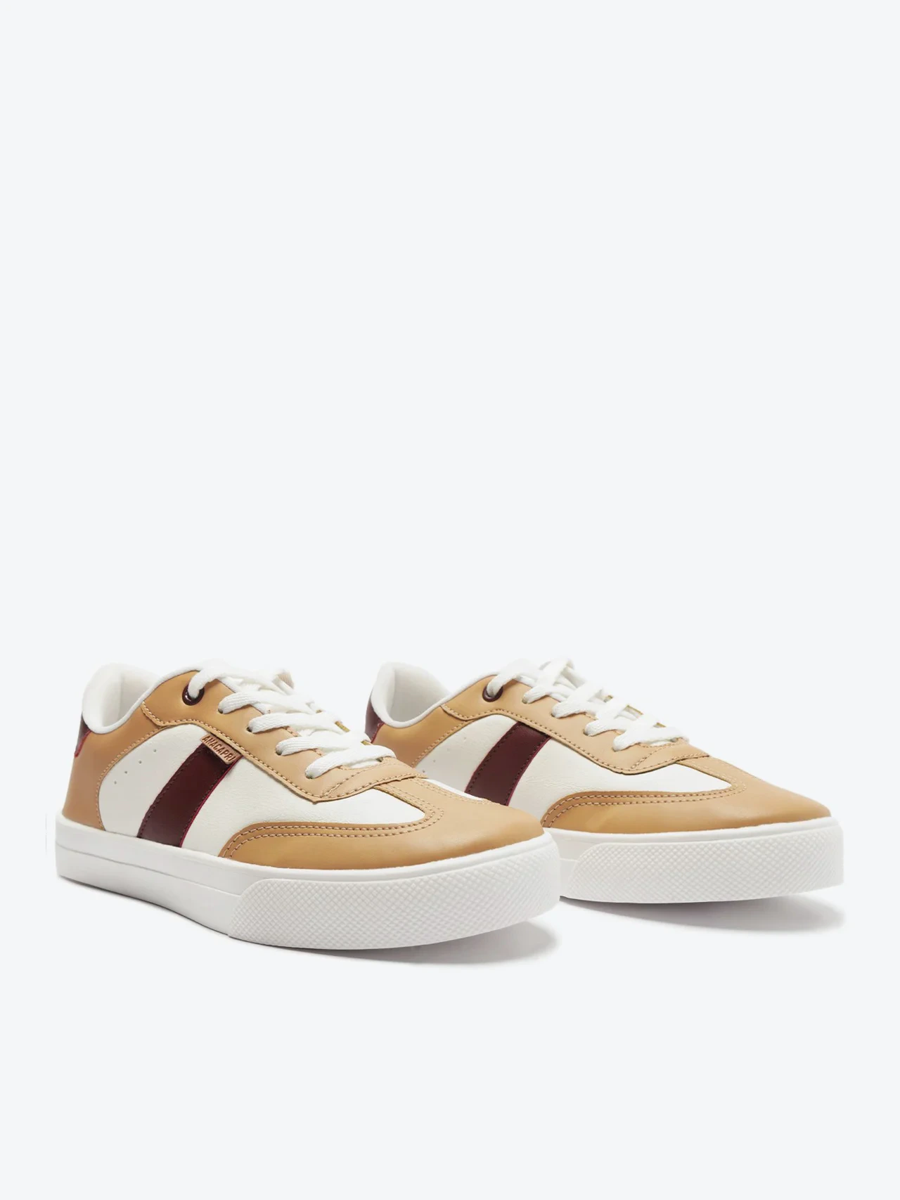 Tênis Listra Lateral Branco e Marrom