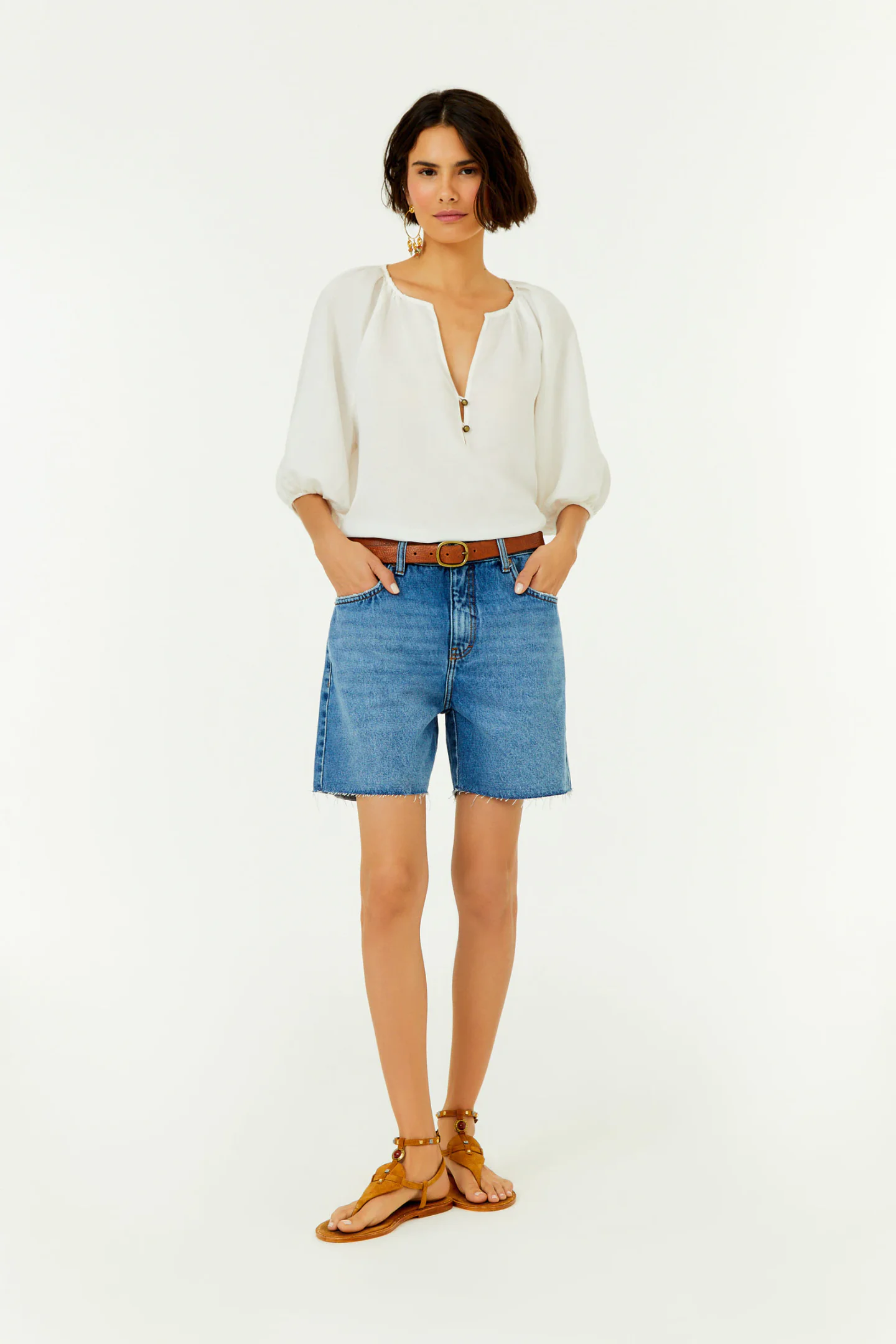 Bermuda Jeans Used Barra a Fio