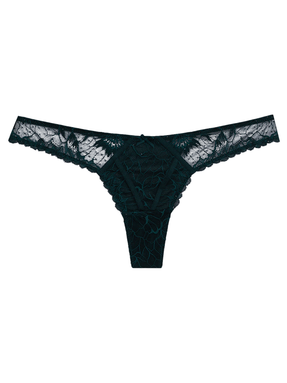 Calcinha Fio Biquíni Renda Noir Verde Pine