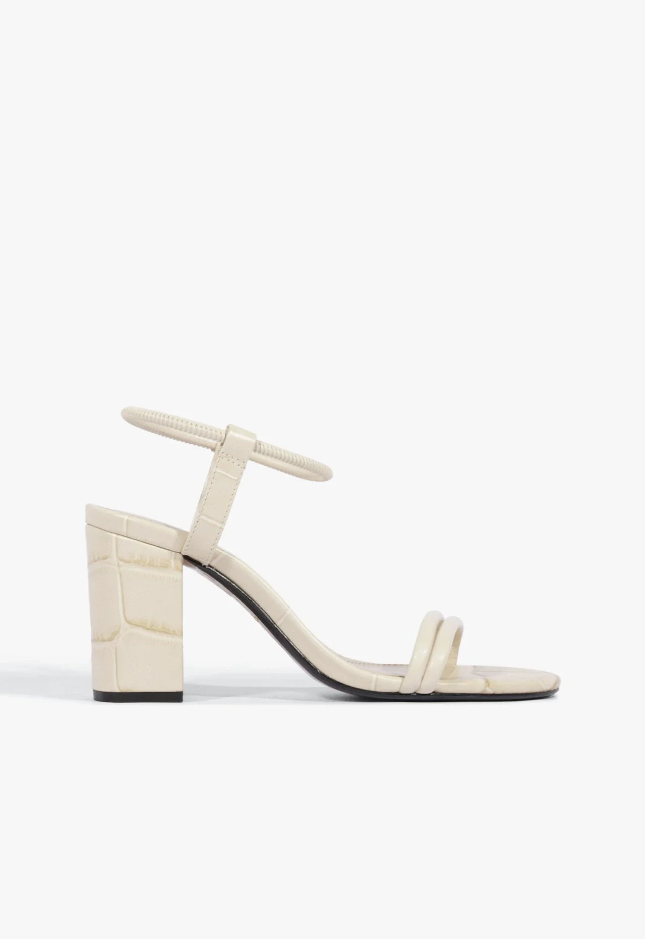 Sandália Gimenez Salto Bloco Médio Off White