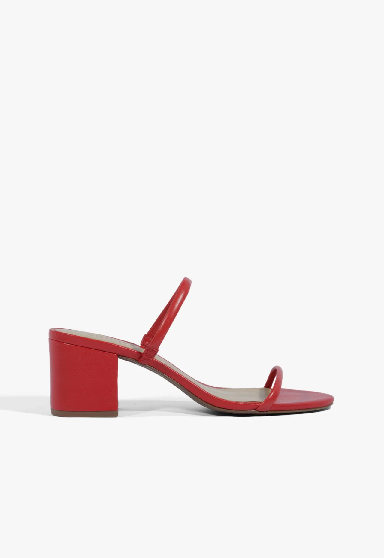 Tamanco Block Heel Straps Couro Vermelha Flame