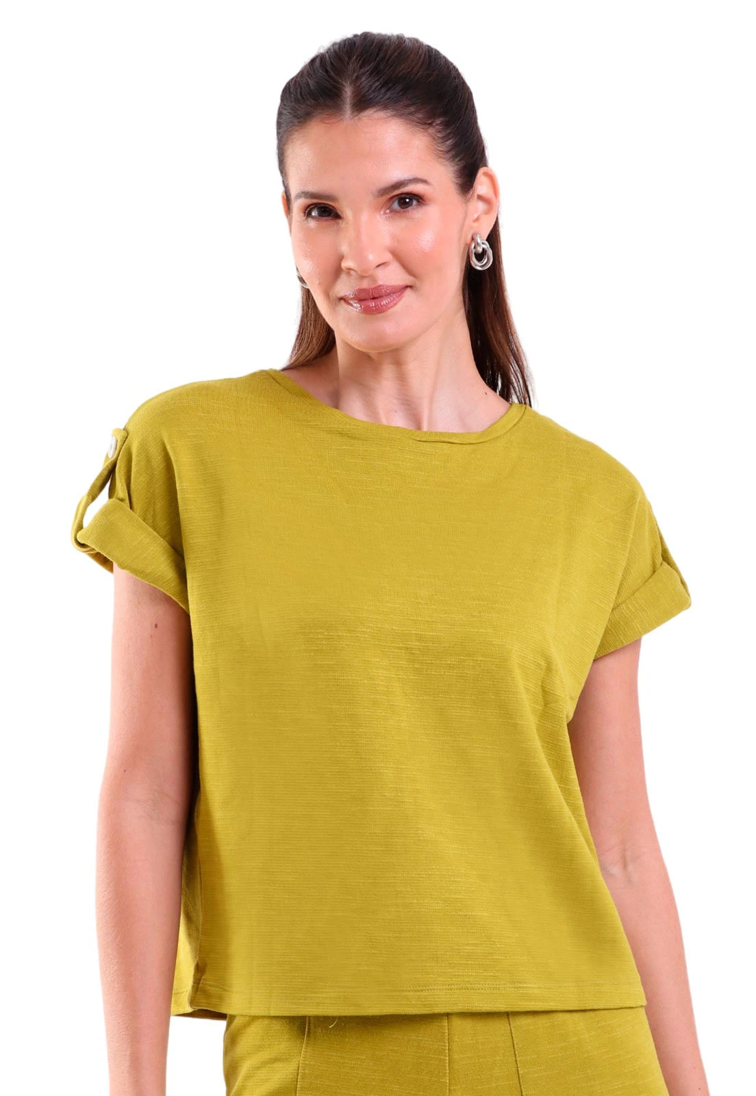 Blusa Feminina Flatin Martingale Manga Curta