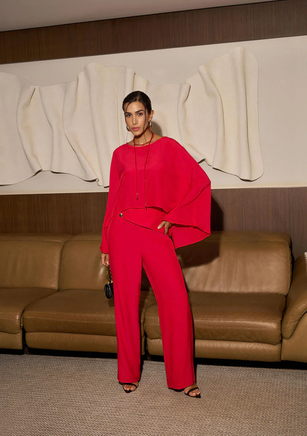 Calça Reta Orla Vermelho