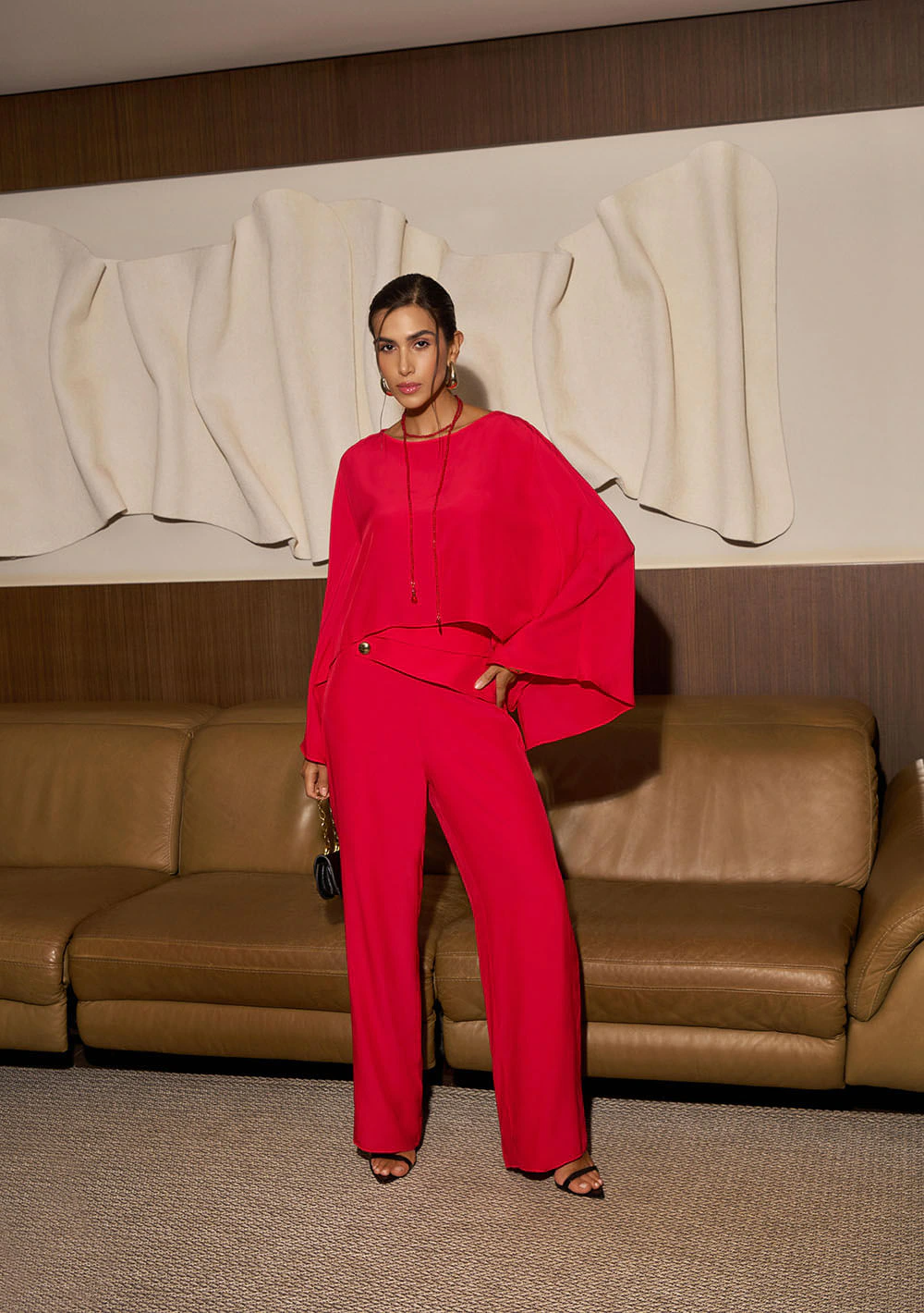 Calça Reta Orla Vermelho