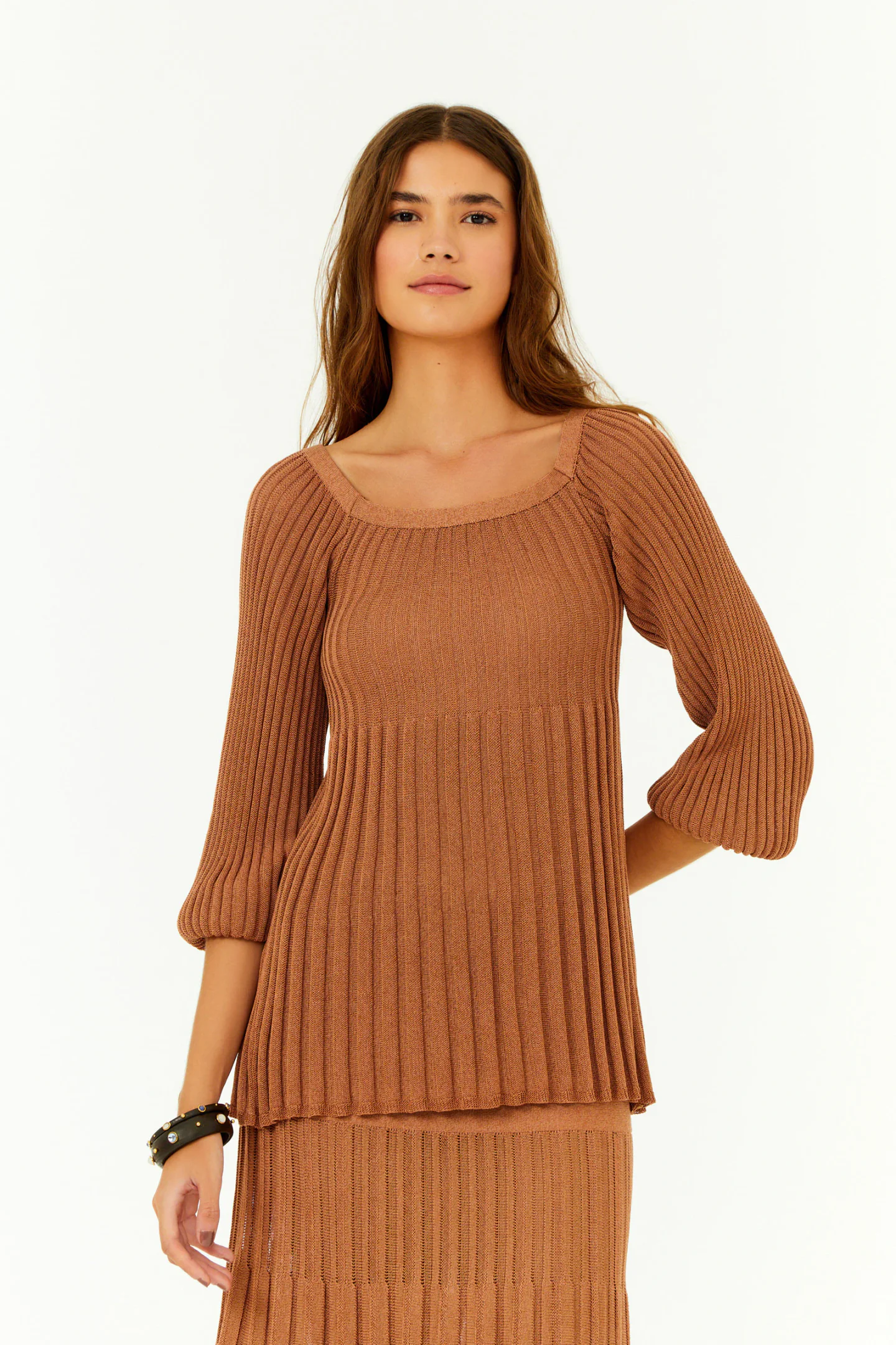 Blusa Tricot Pala Ombro a Ombro