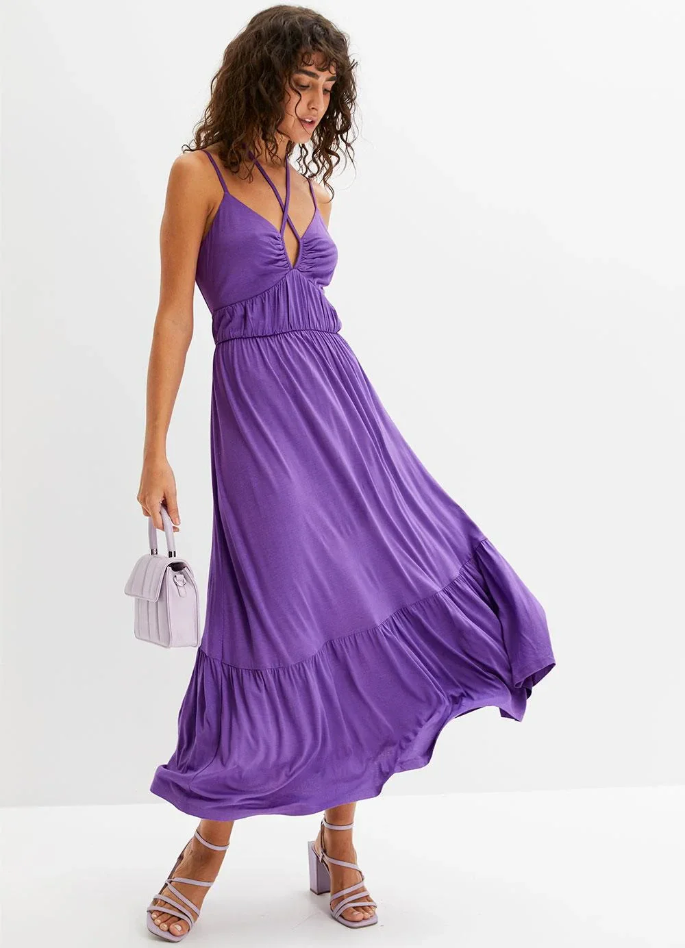bonprix - Vestido Roxo em Malha de Viscose