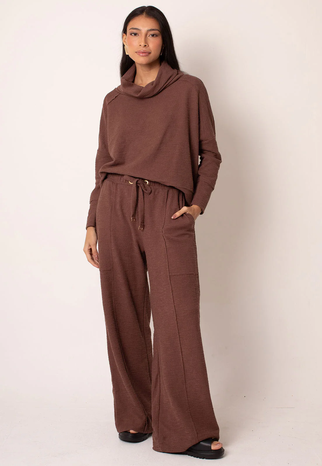 Calça Pantalona Tricot Marrakesh Com Cordão