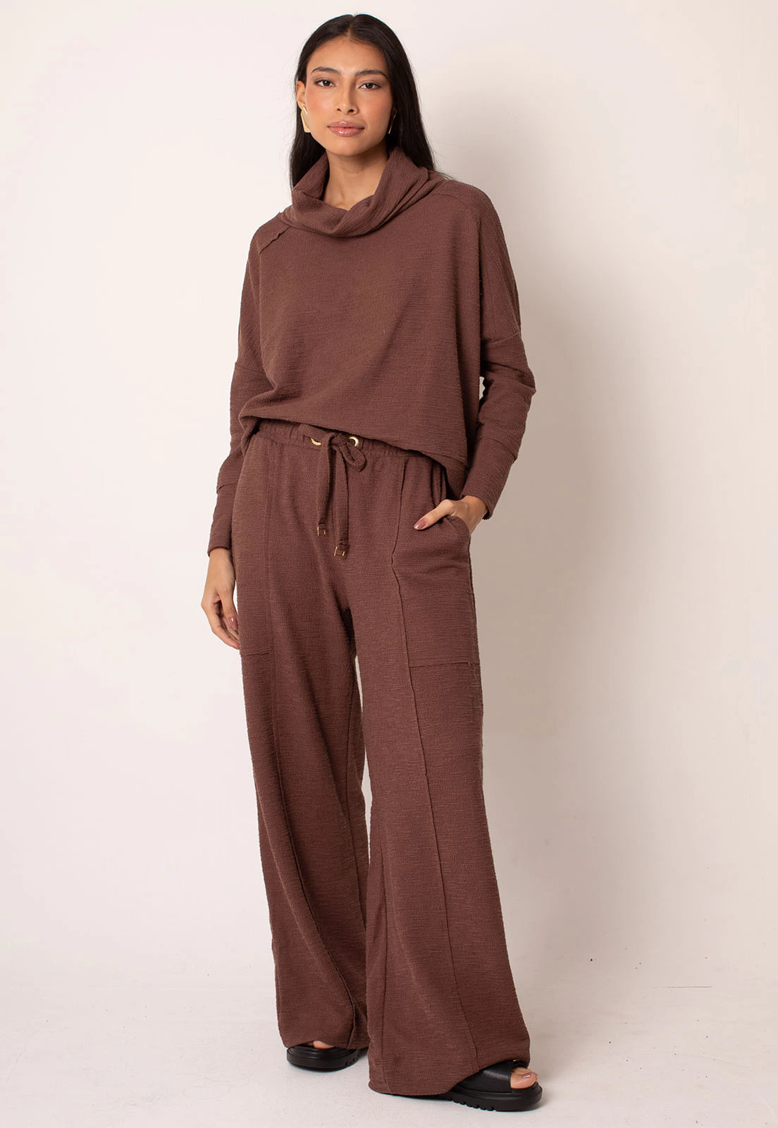Calça Pantalona Tricot Marrakesh Com Cordão