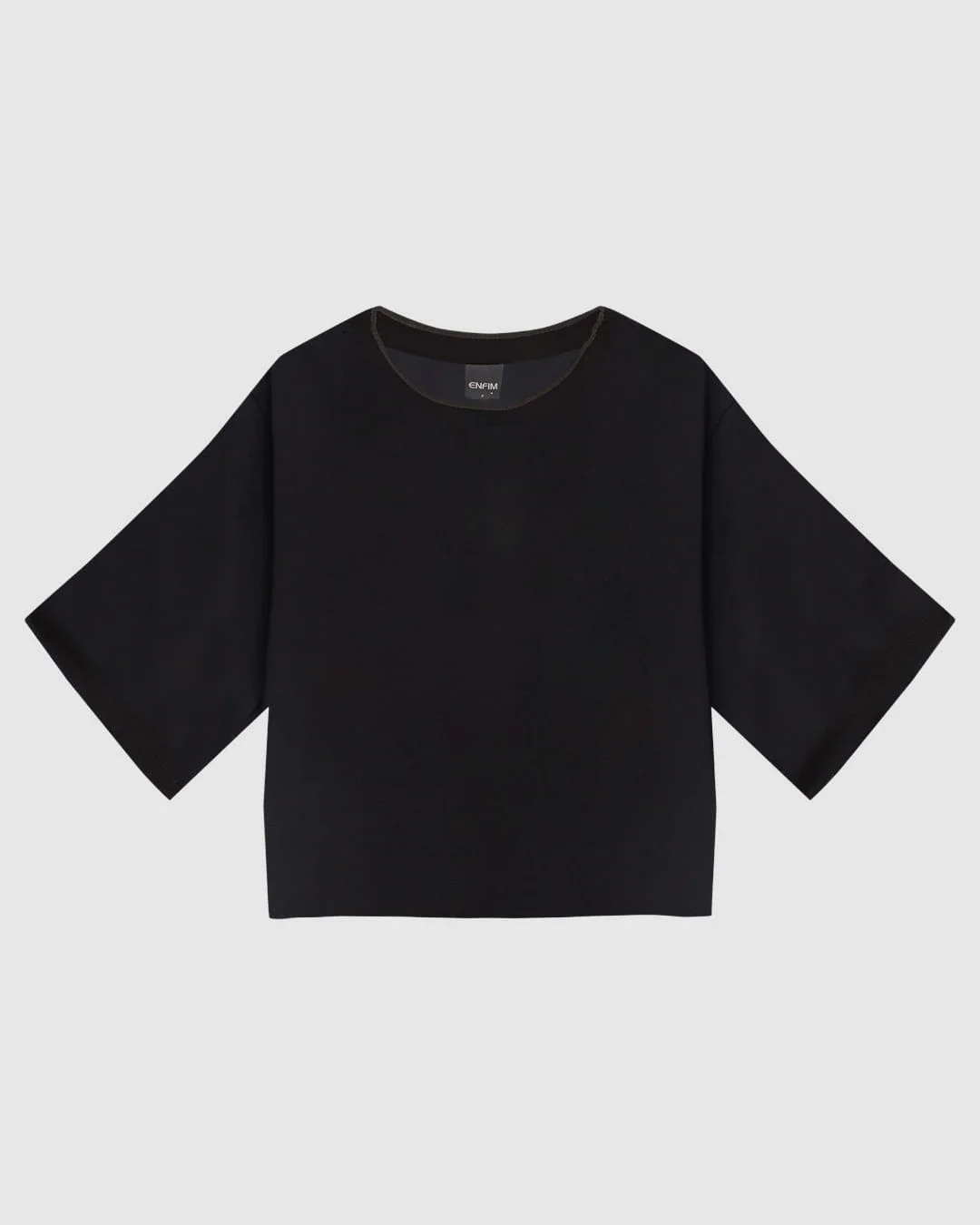 Blusa Feminina Solta Decote Redondo Manga Curta Em Viscose - ENFIM