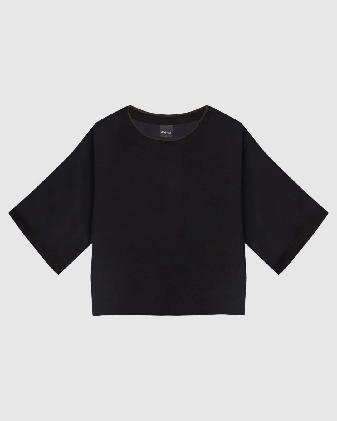 Blusa Feminina Solta Decote Redondo Manga Curta Em Viscose - ENFIM