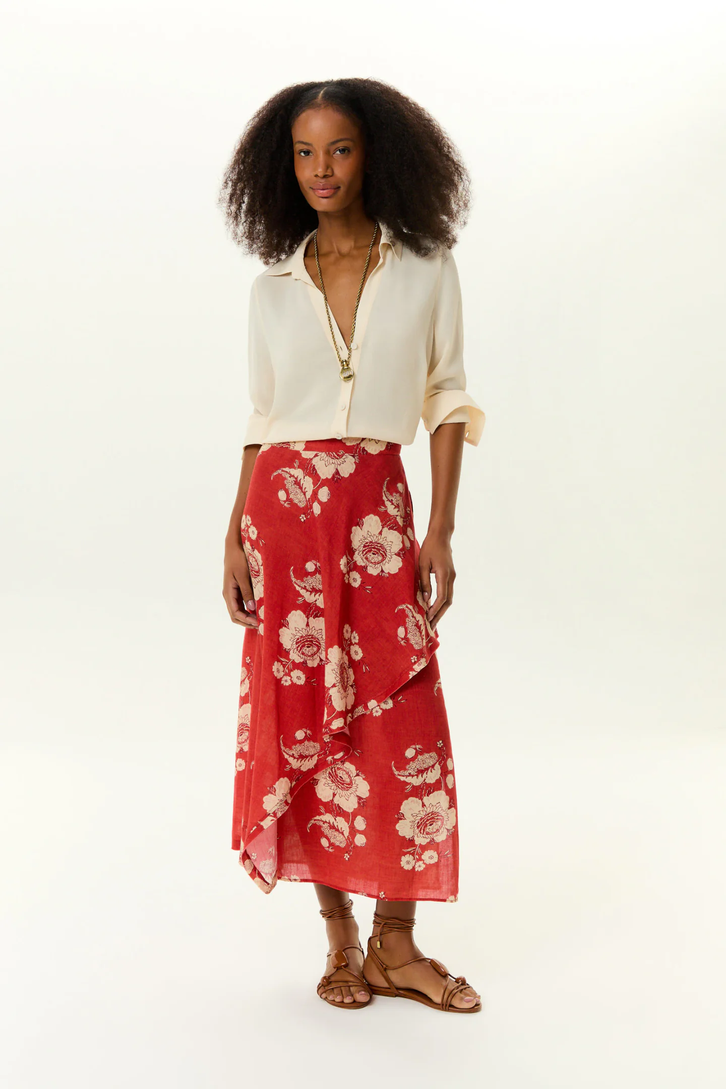 Saia Midi Estampa Fleur a