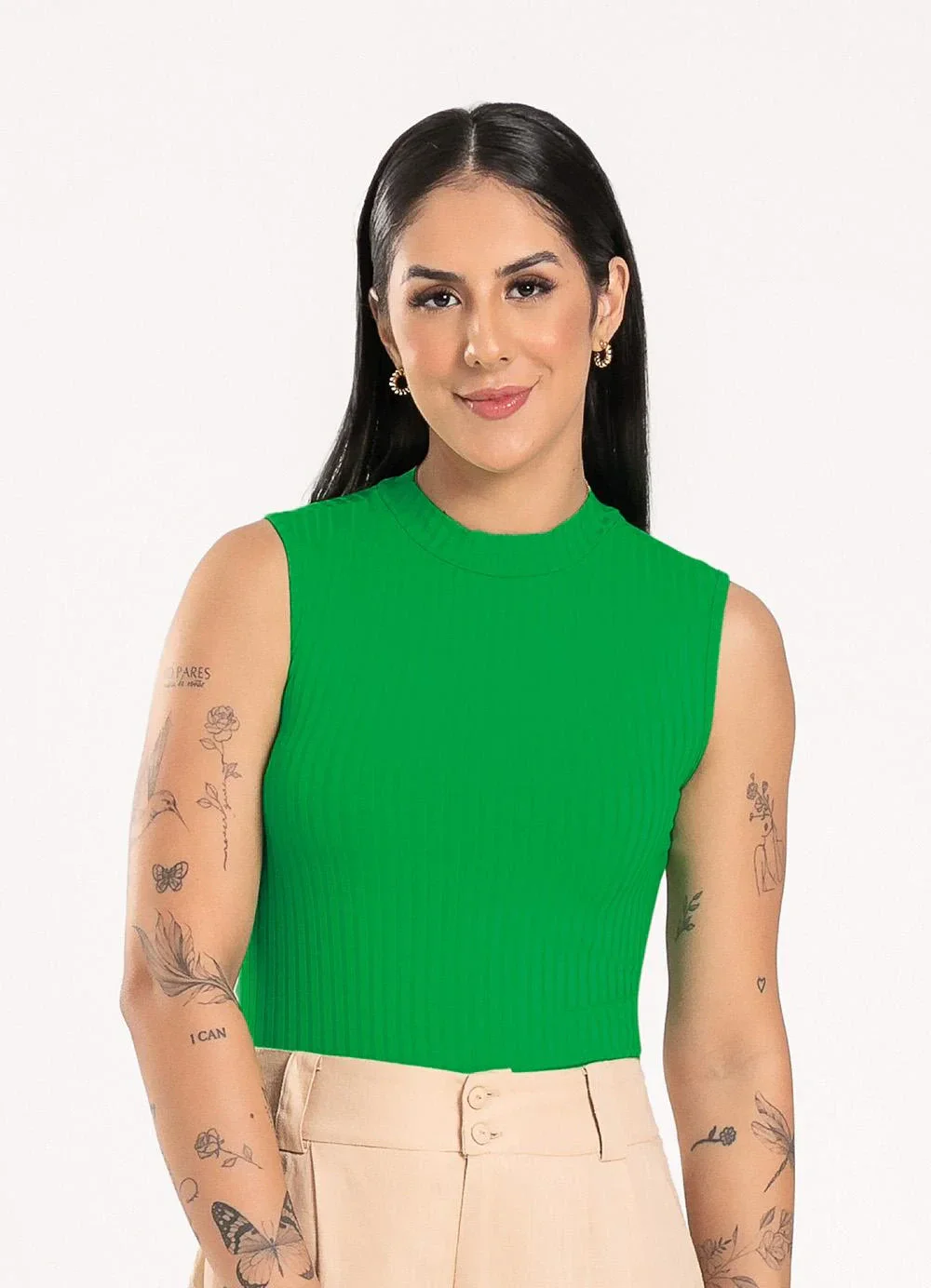 Cativa - Regata em Canelado Verde