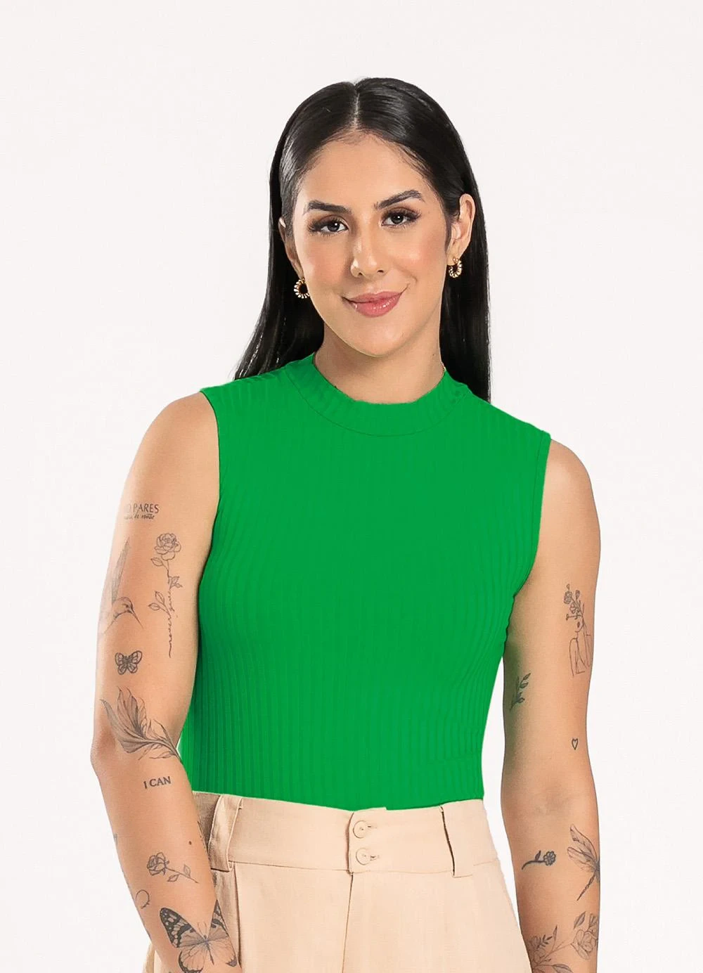 Cativa - Regata em Canelado Verde