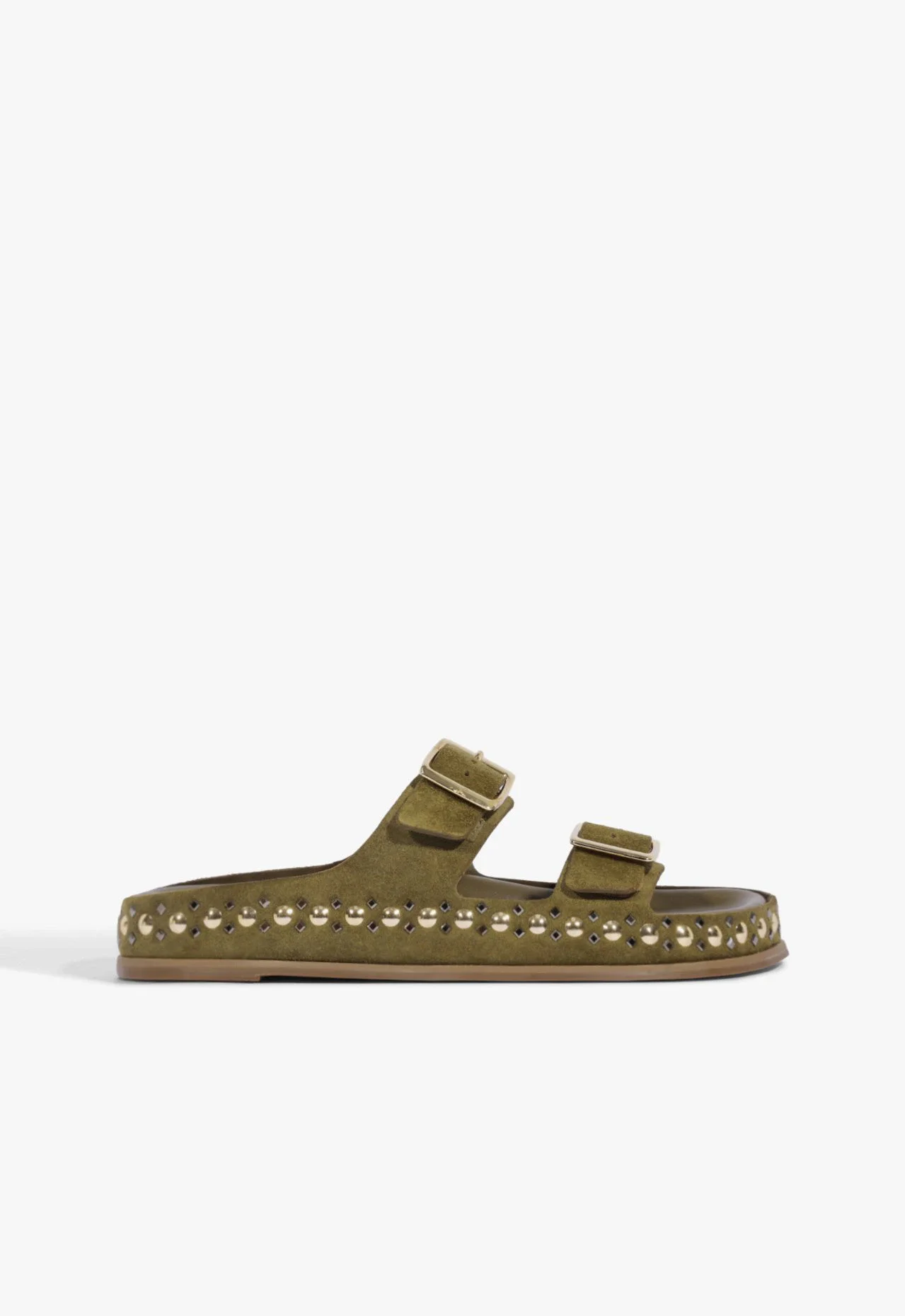Papete Studs Camurça Verde Oliva