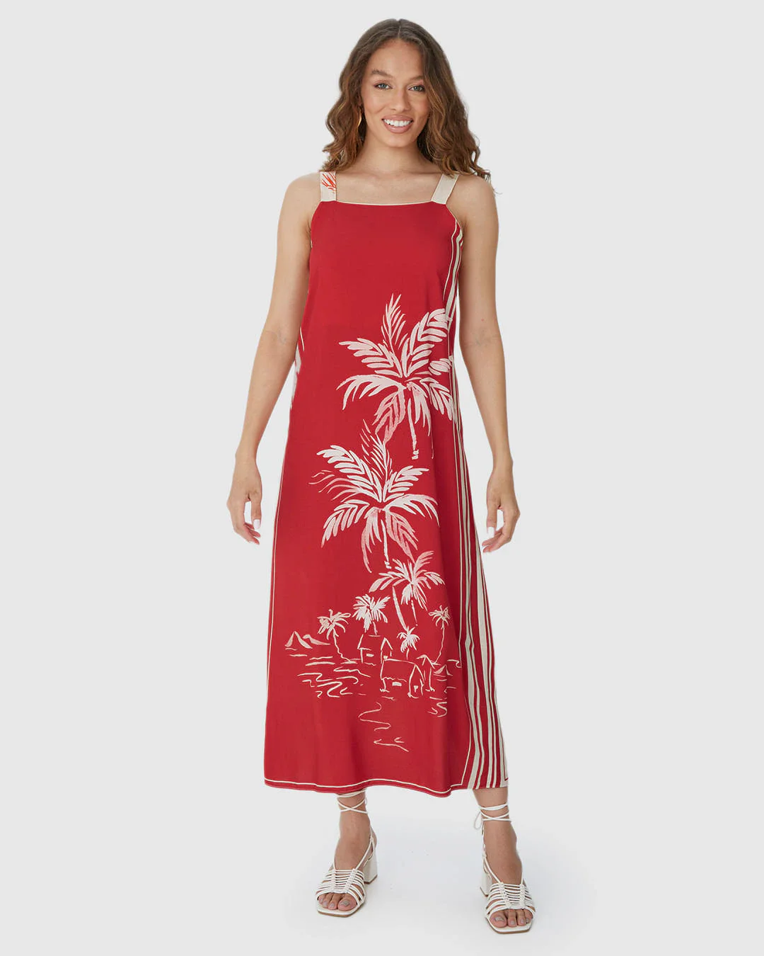 Vestido Midi Feminino Estampa Dupla Face Em Viscose
