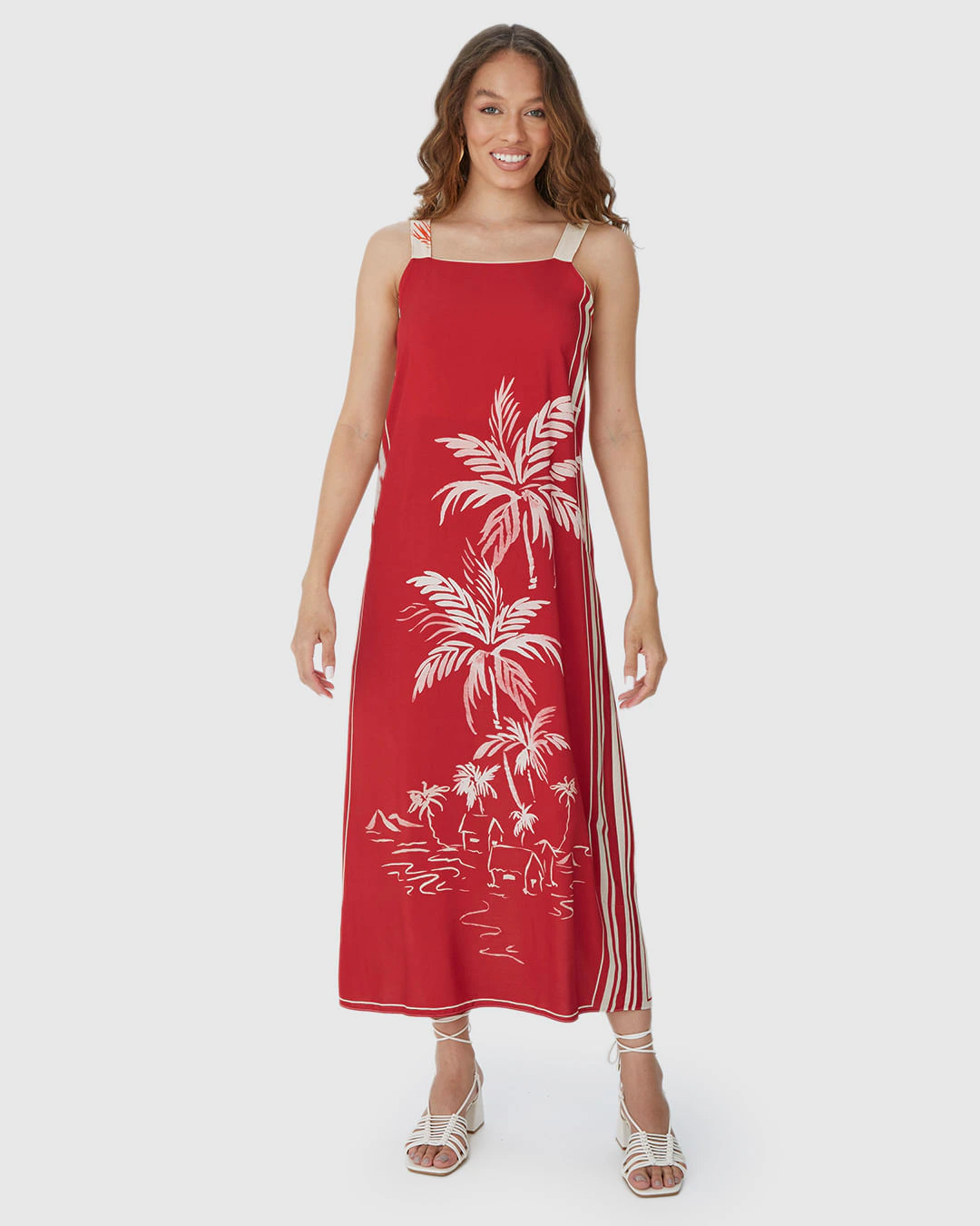 Vestido Midi Feminino Estampa Dupla Face Em Viscose