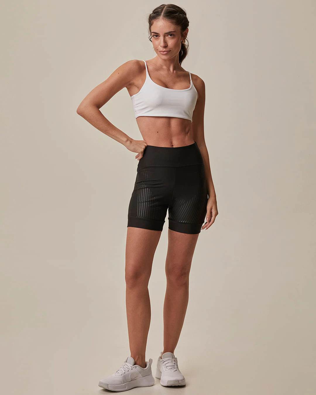 Shorts Esportivo Feminino Justo Estampa Efeito PU Malha Dry Malwee Active
