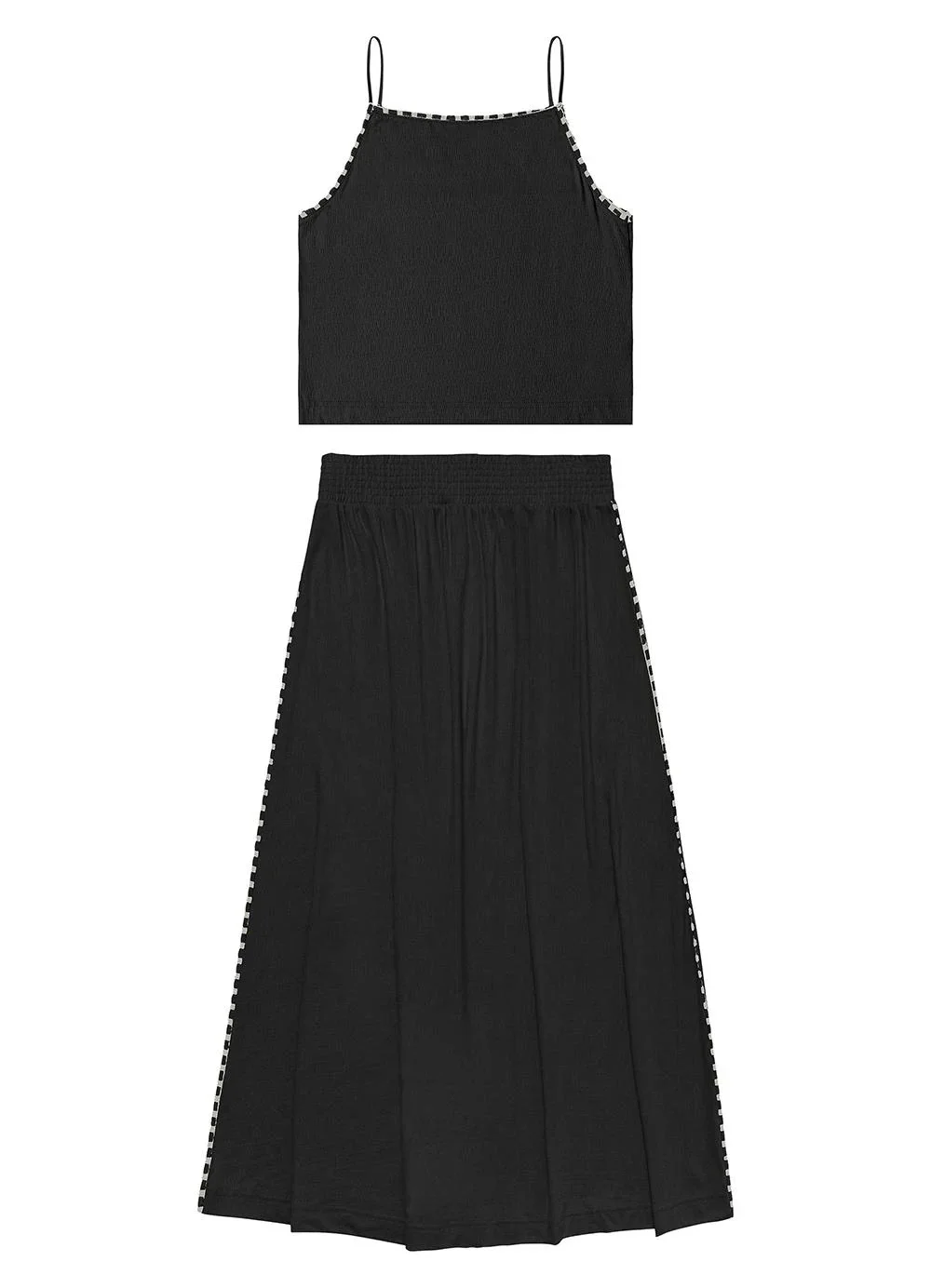 Endless - Conjunto Feminino Blusa com Saia Midi Preto