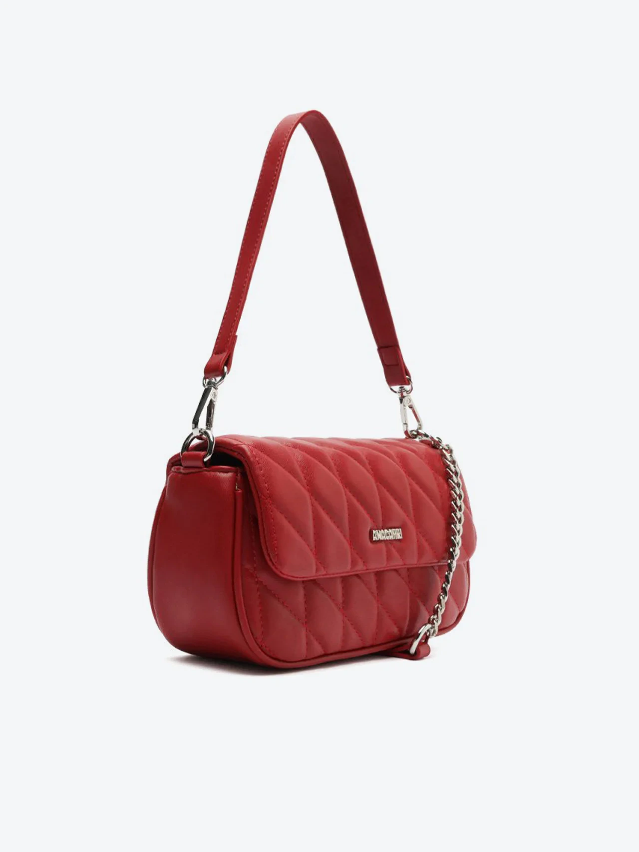Bolsa Tiracolo Média Matelassê Triangular Vermelha